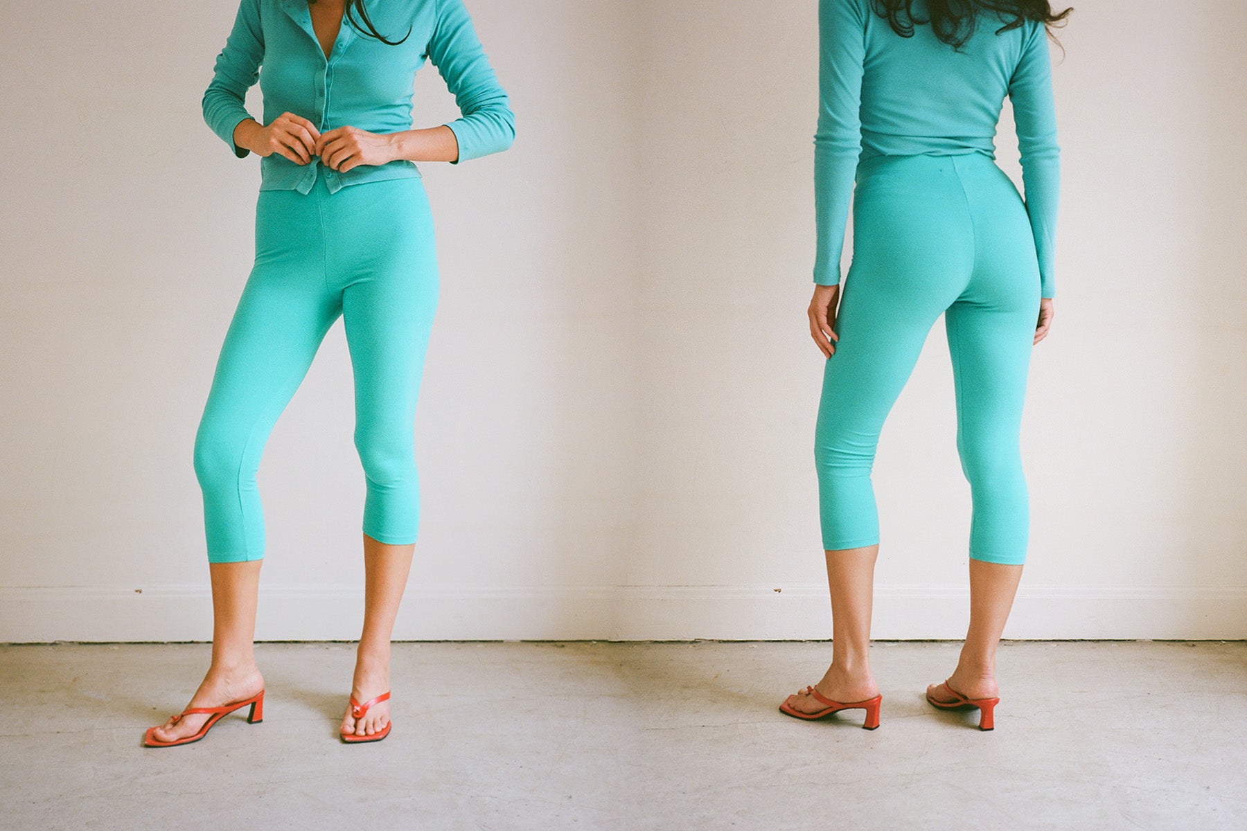 Benton 3/4 Legging - Aqua
