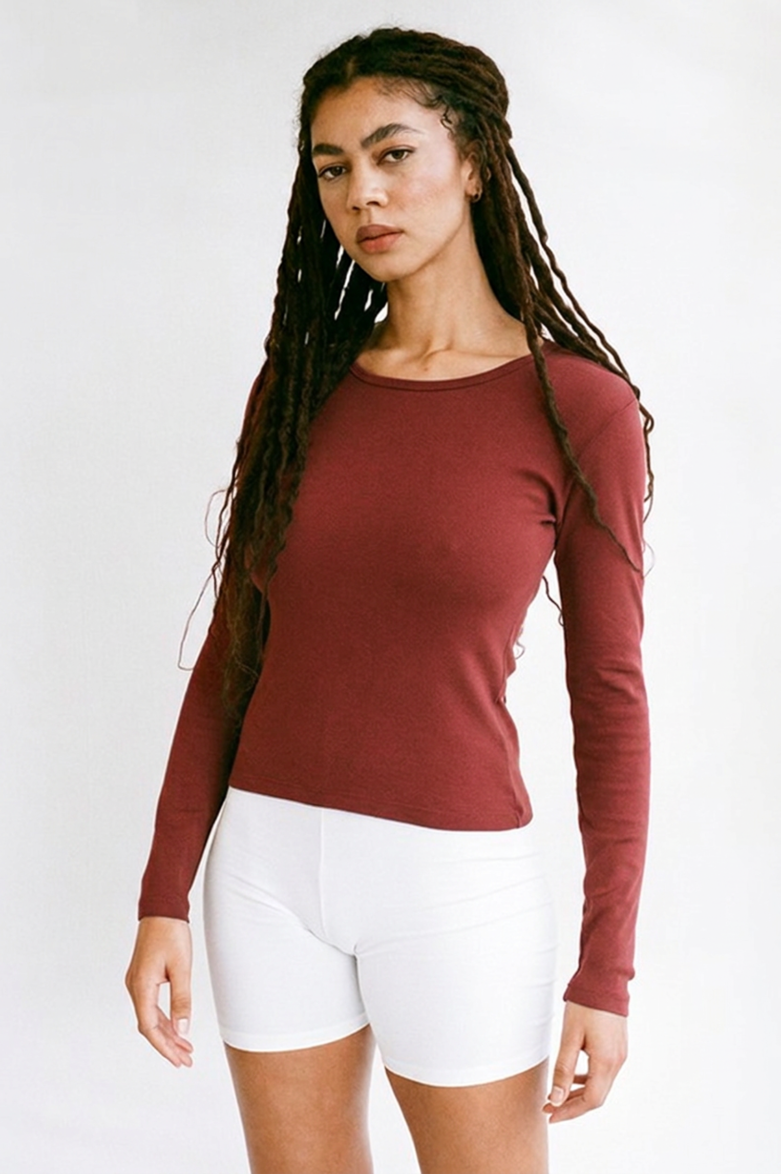 Long Sleeve Bellevue Tee - Sangria