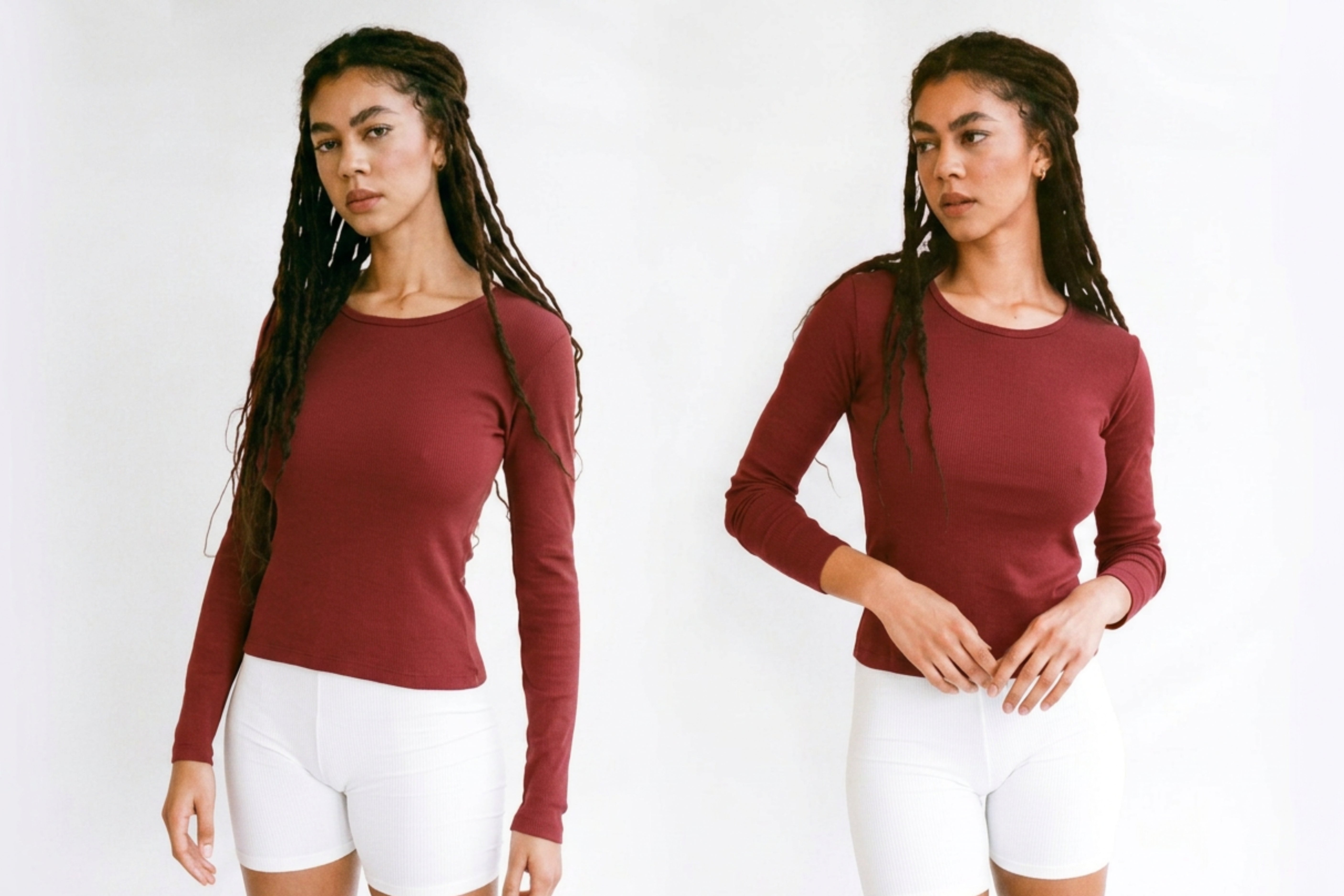 Long Sleeve Bellevue Tee - Sangria