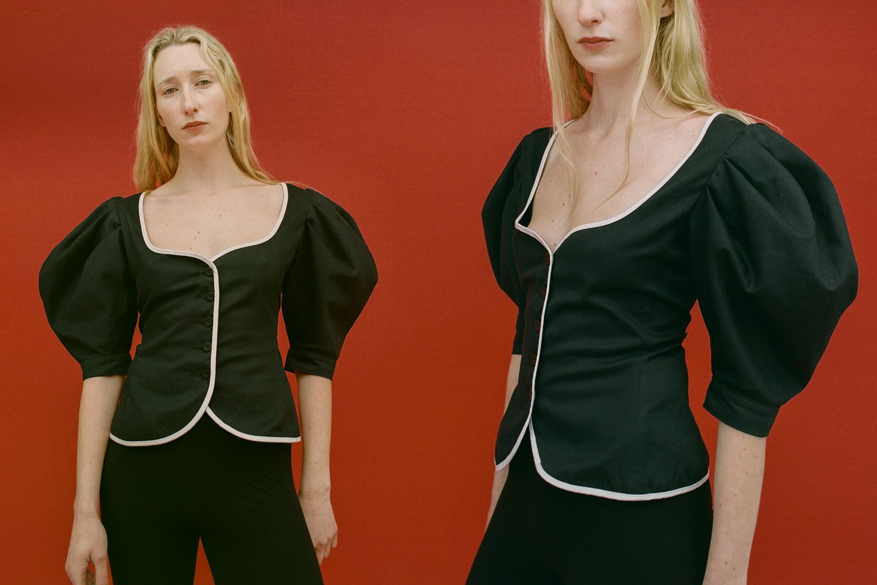 Audrey Contrast Top - Black/White