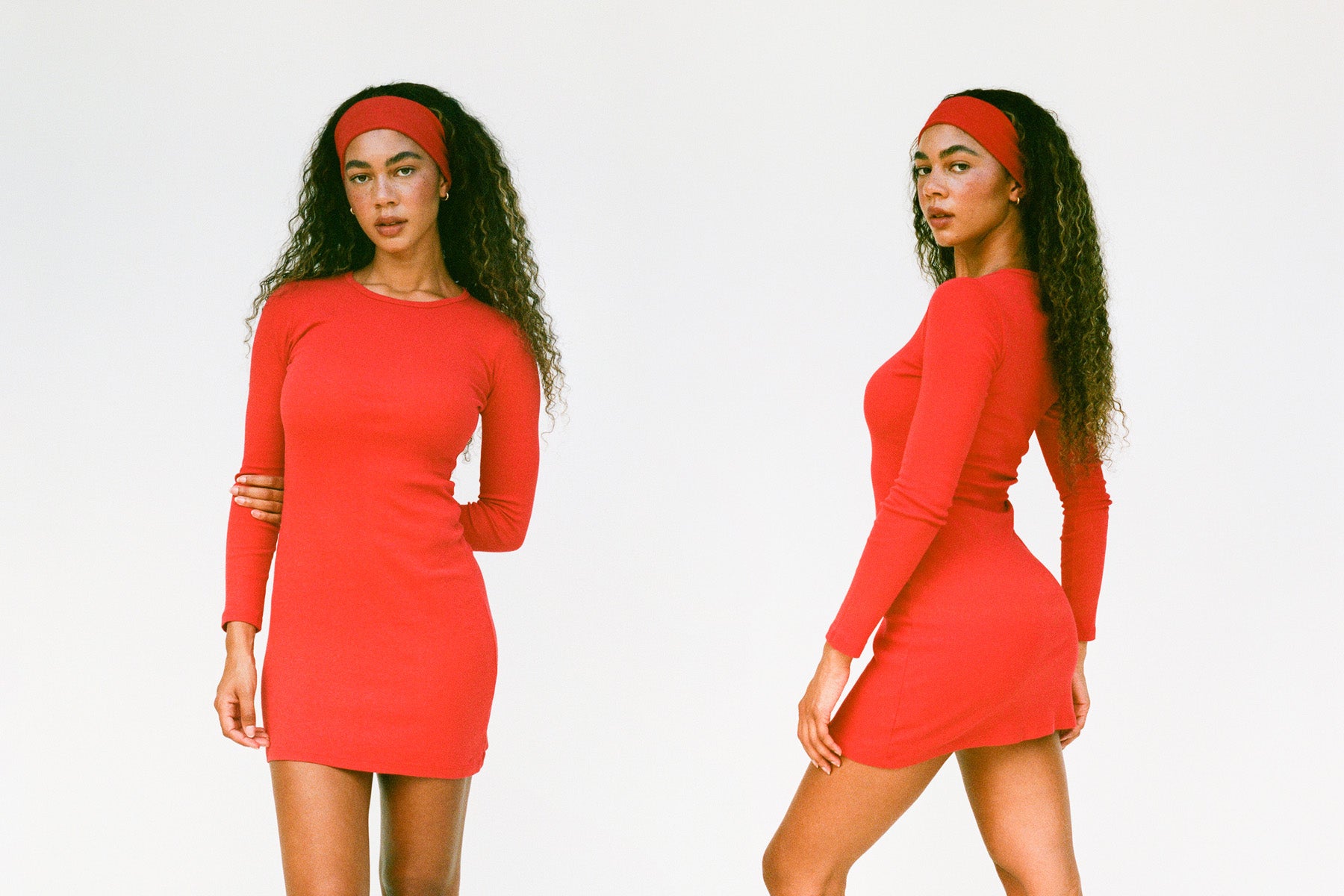 Long Sleeve Bellevue Mini Dress - Tomate S Long Sleeve Bellevue Mini Dress - Tomate S