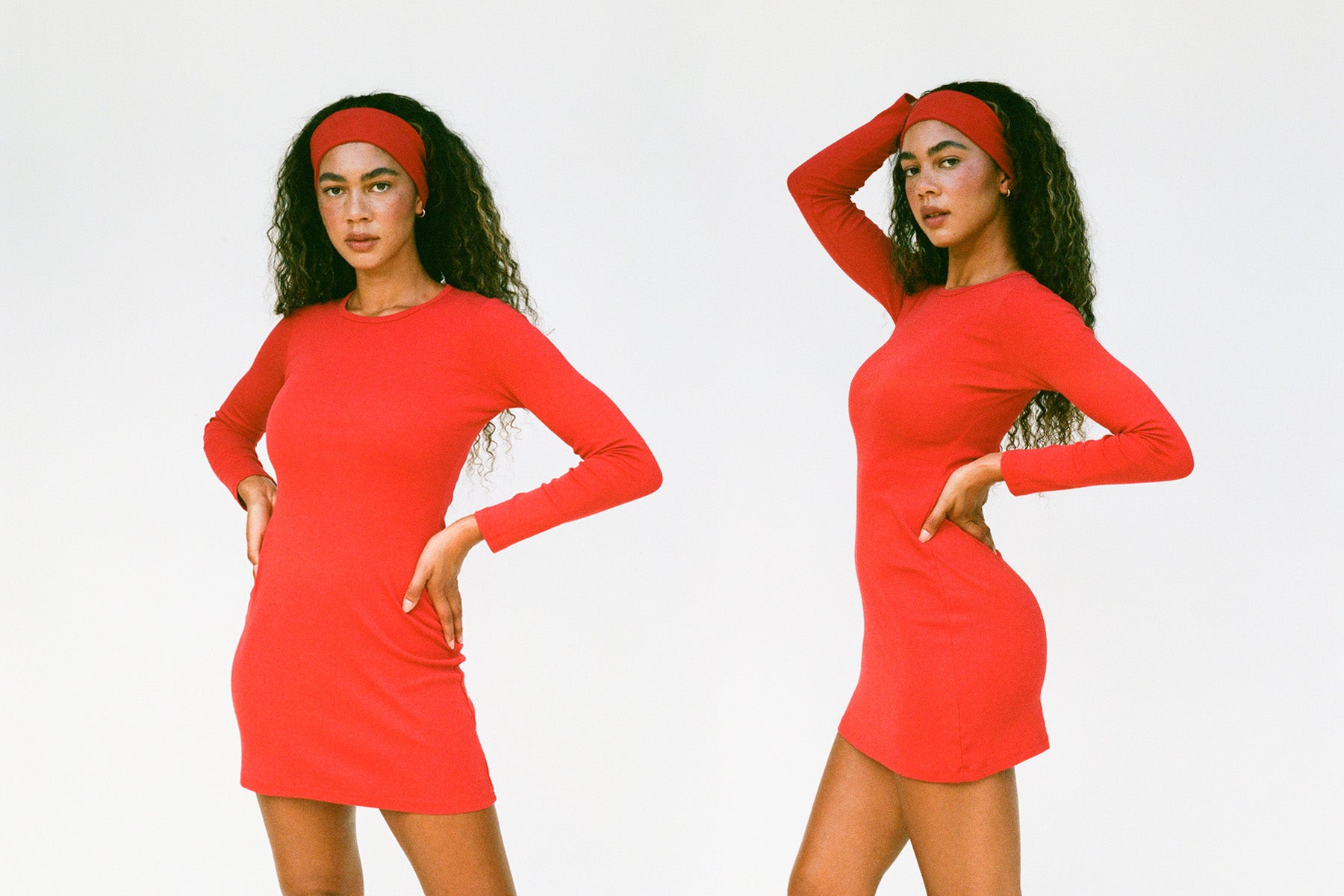 Long Sleeve Bellevue Mini Dress - Tomate