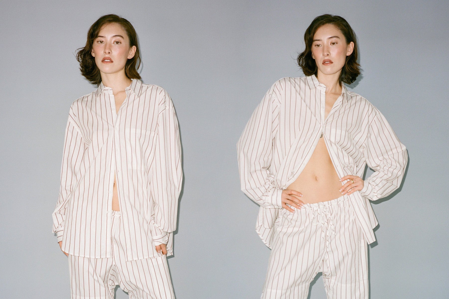 Big Button Up - Burgundy Stripe