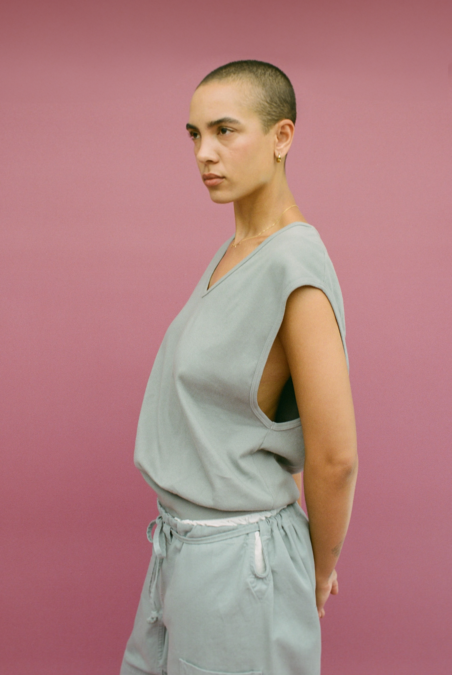 Billie Oversized Vest - Neutral Grey