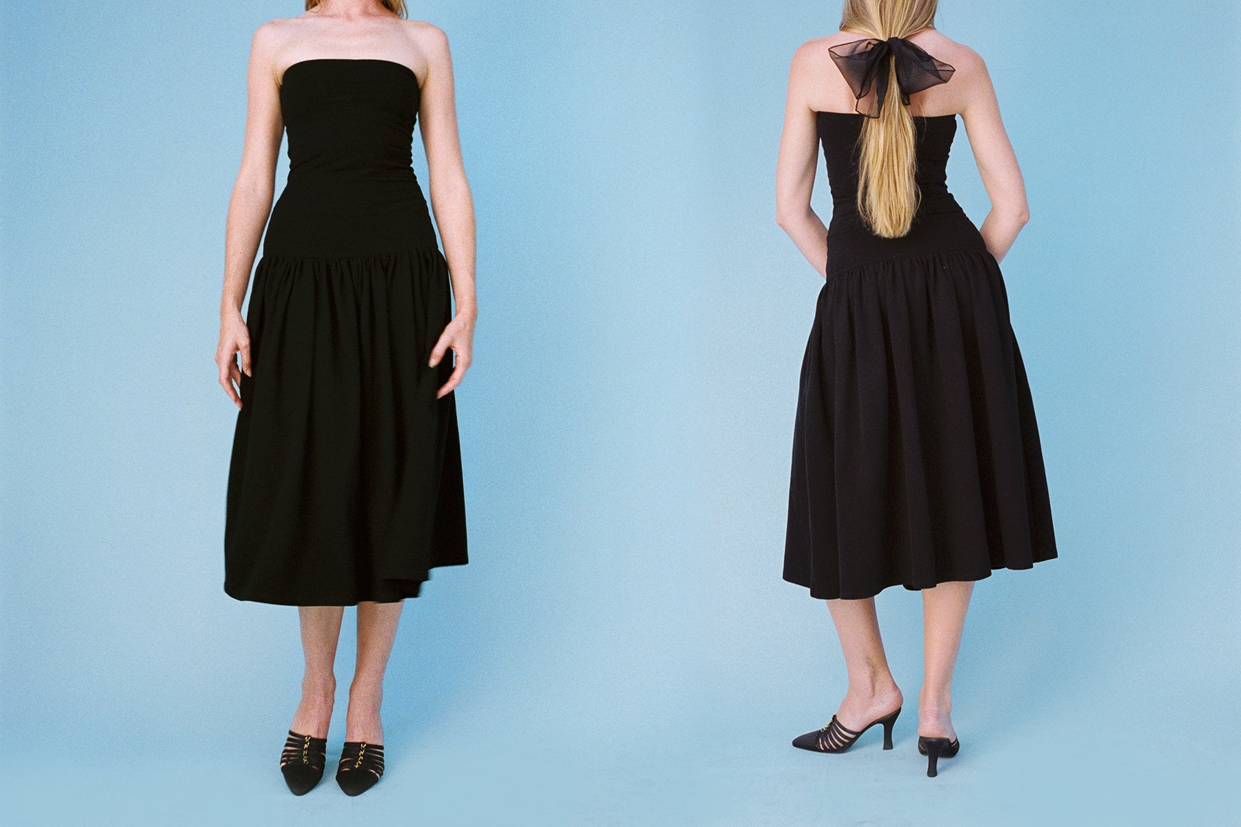 Tube Dropwaist Convertible Dress - Black