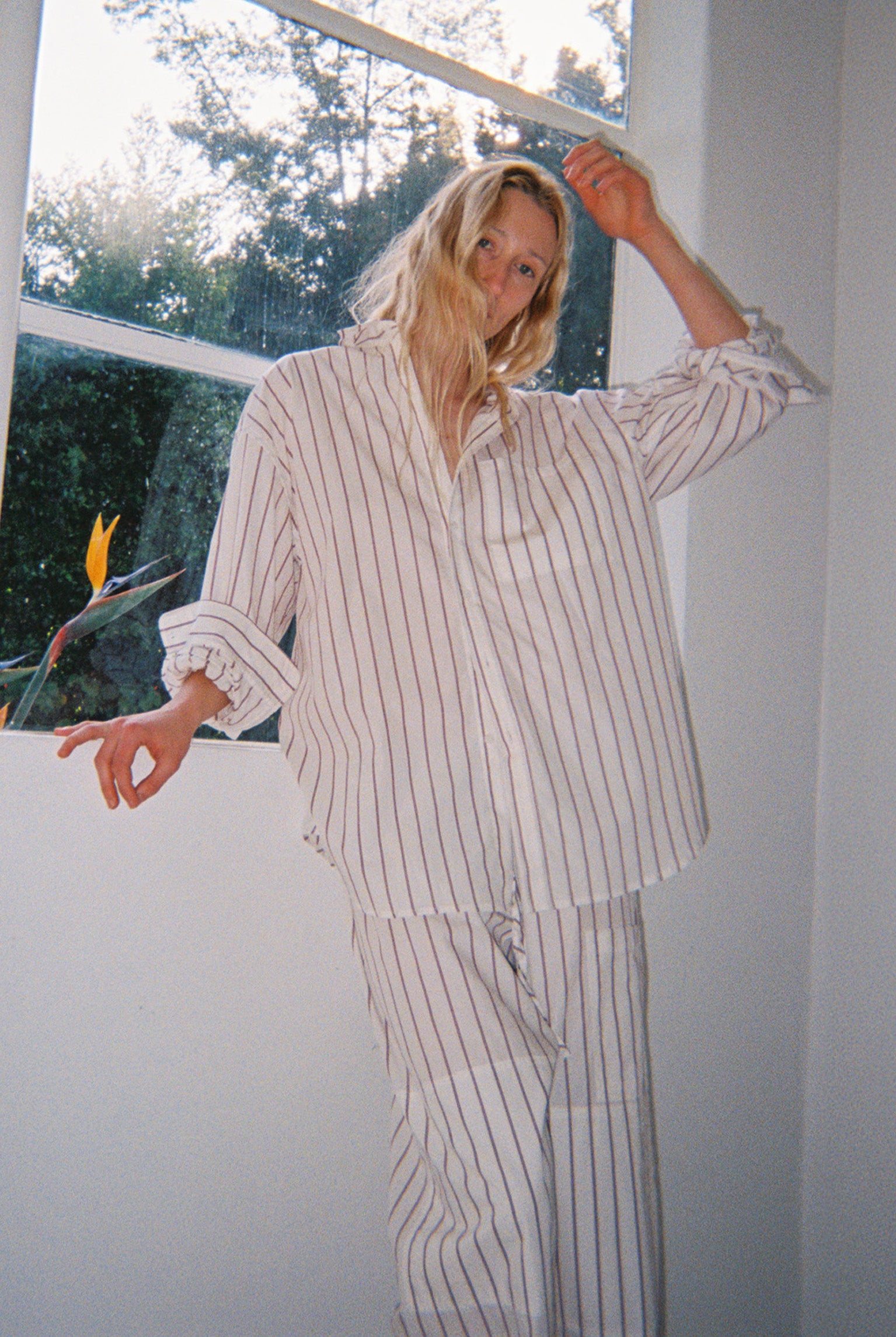 Lou Pant - Burgundy Stripe