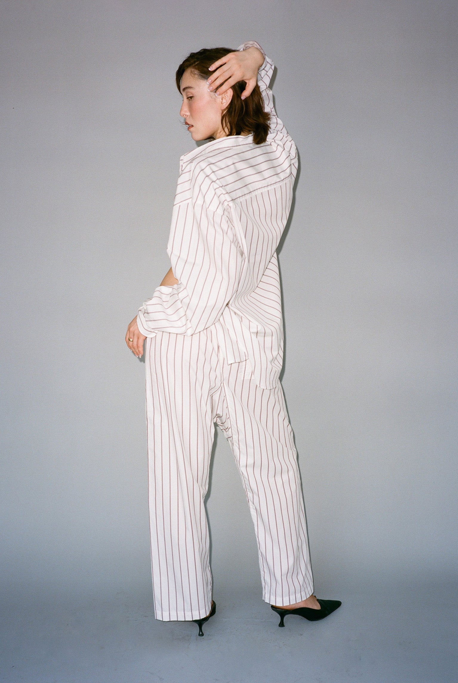 Lou Pant - Burgundy Stripe