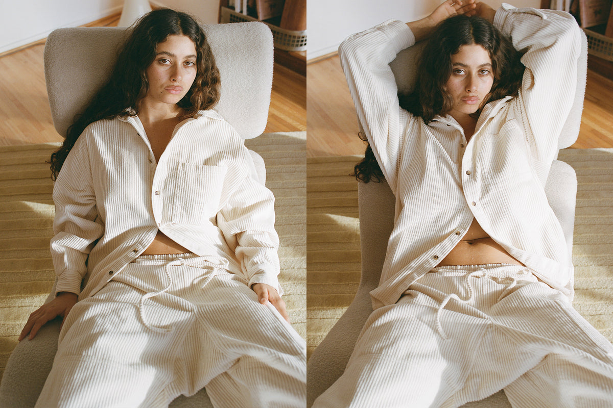 Big Corduroy Button Up - Birch