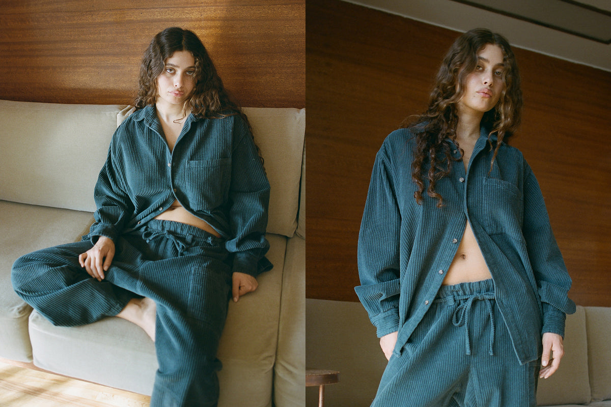 Big Corduroy Button Up - Scarab