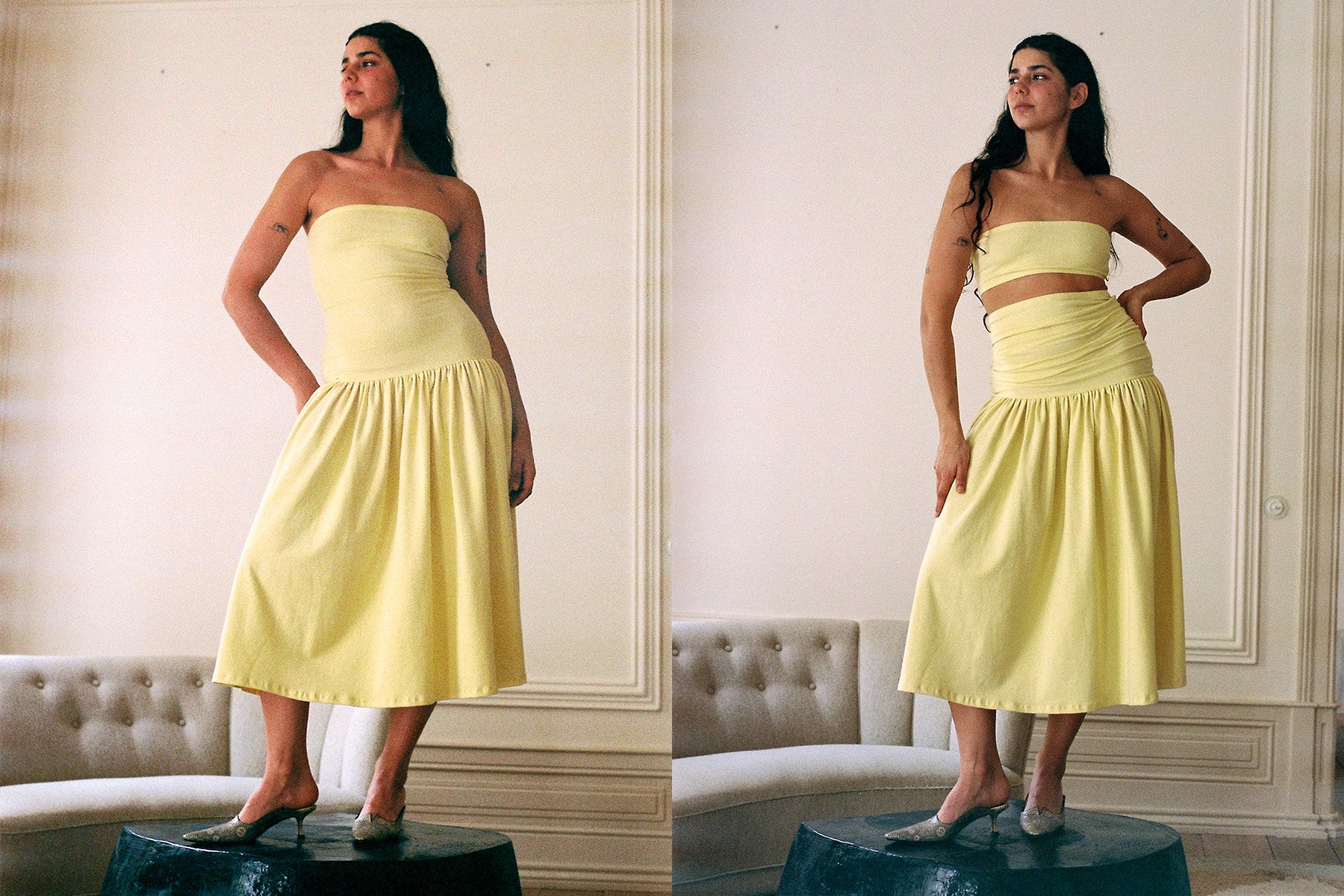 Tube Dropwaist Convertible Dress - Custard XXL Tube Dropwaist Convertible Dress - Custard XXL