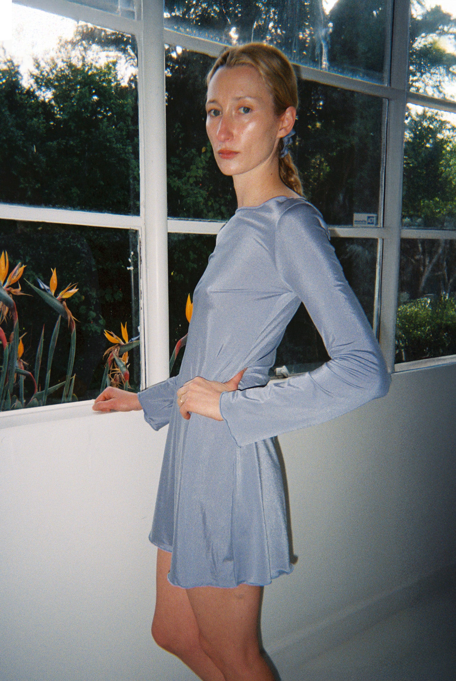 Metallic Knit Elektra Dress - Glacier