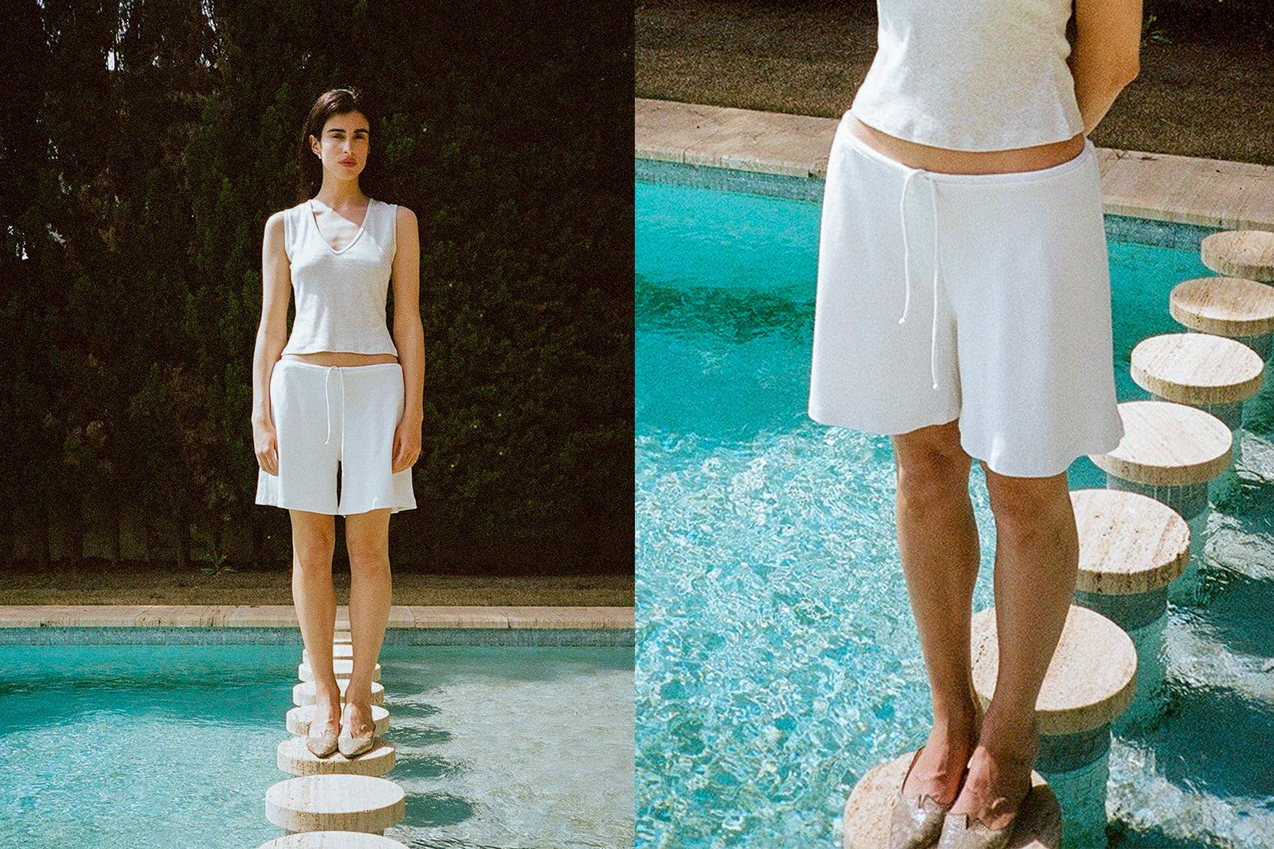 Girona Drawstring Short - White
