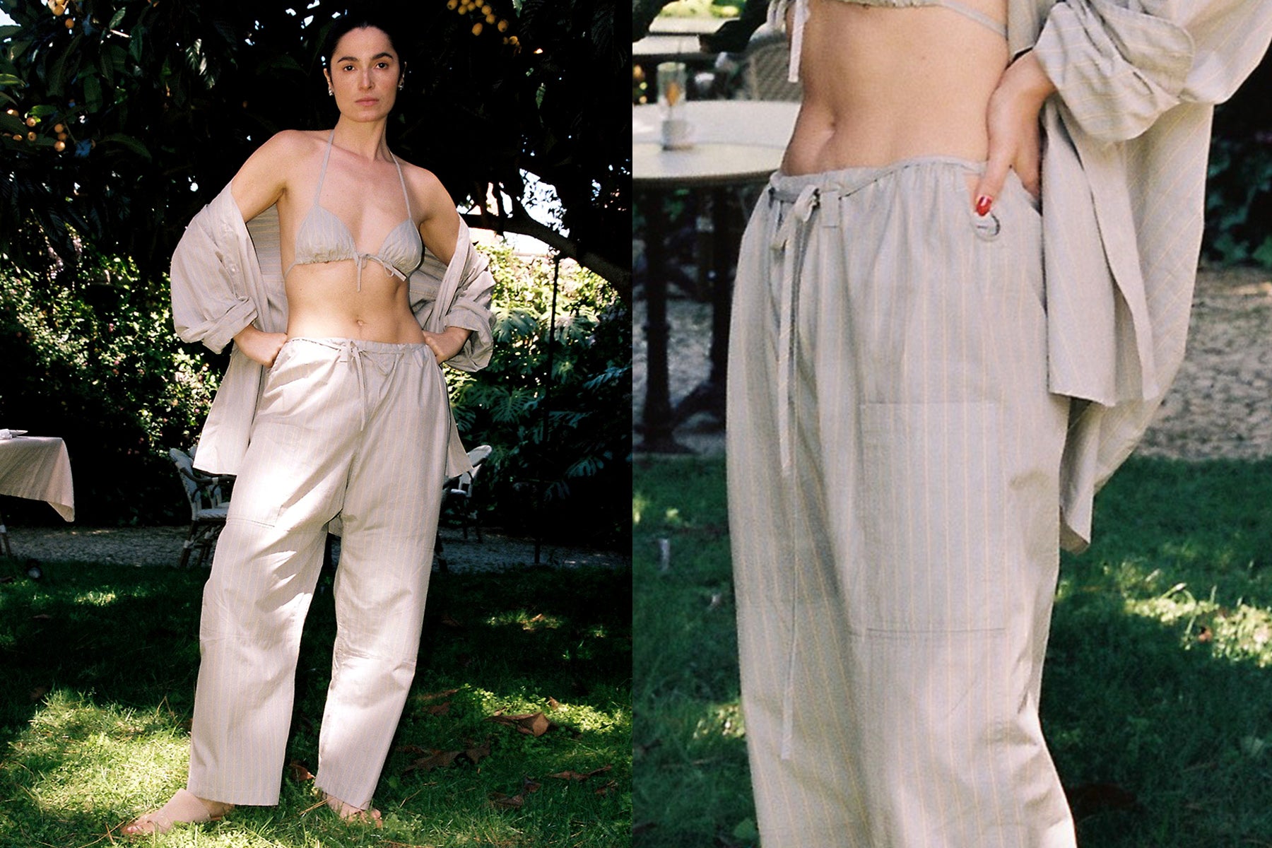 lou and grey dress pants Lou & Grey Triple Cloth Palazzo Pants Size Large Rock Grey Women's