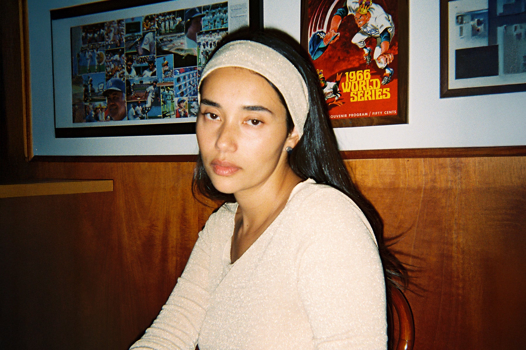 Shimmer Knit Headband - Champagne