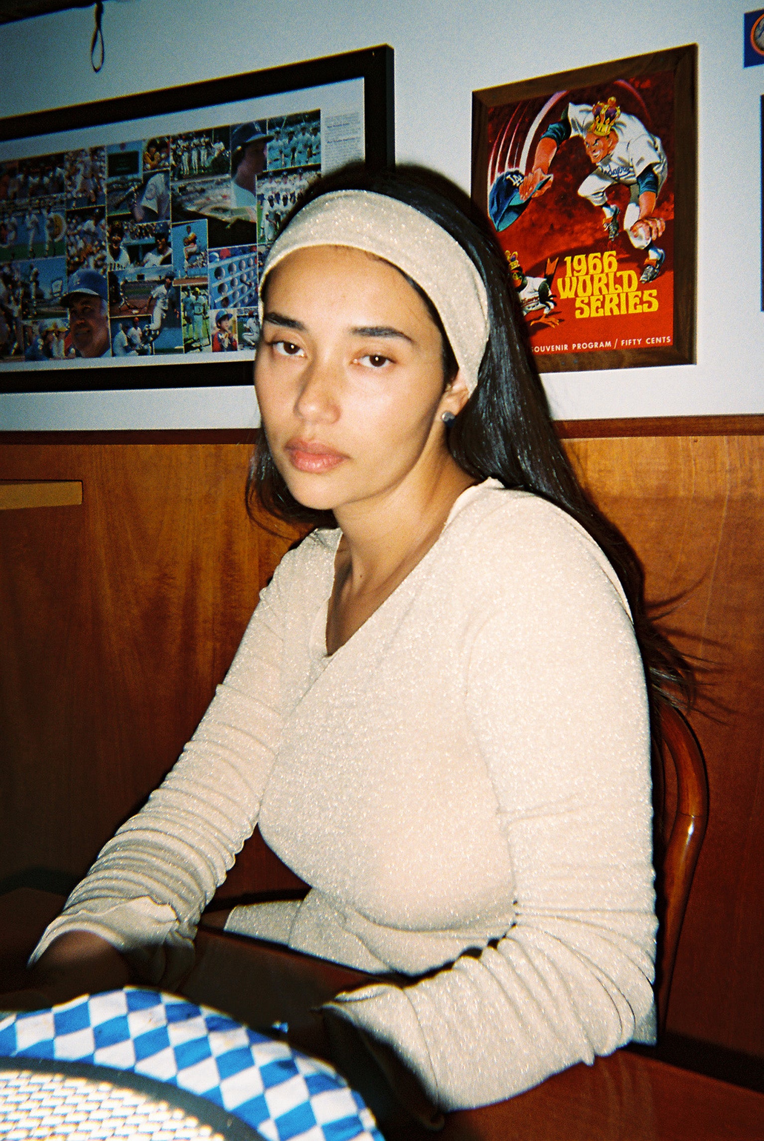 Shimmer Knit Headband - Champagne