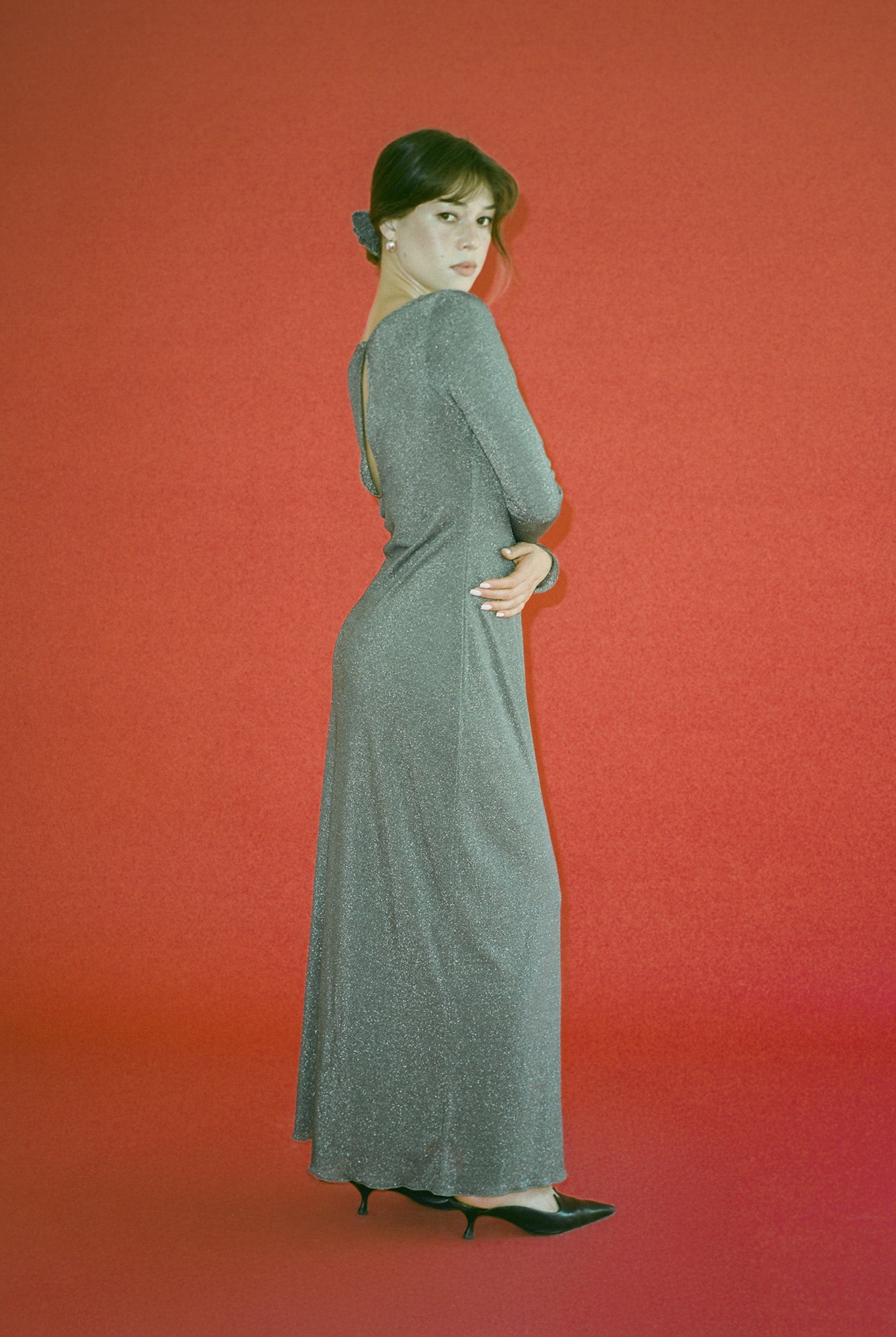 Shimmer Knit Jane Dress - Espresso