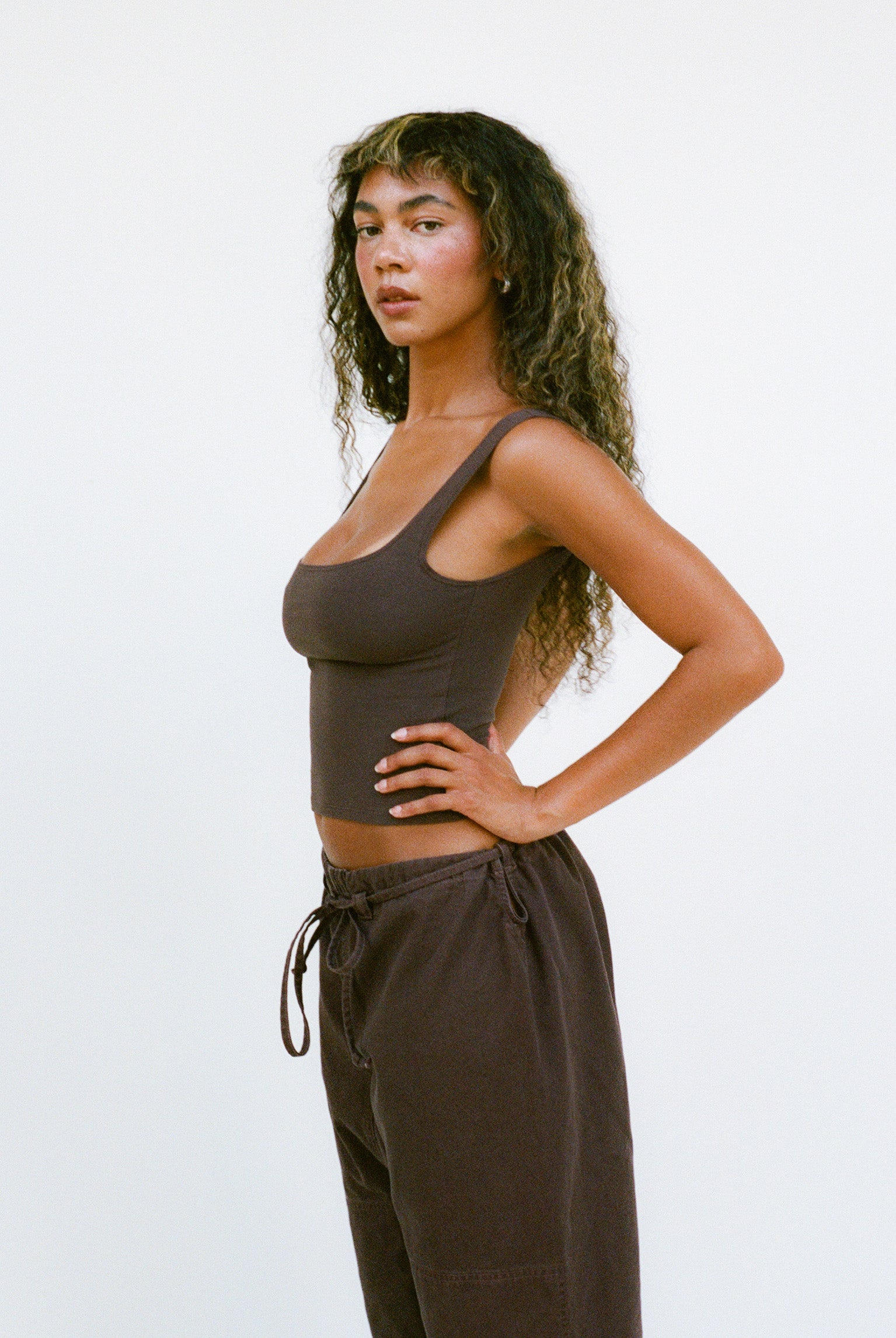 Matisse Scooped Tank - Chocolate