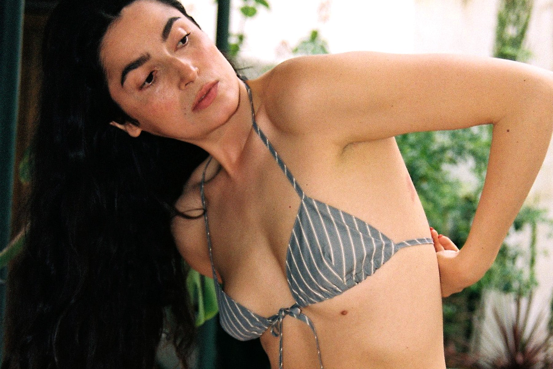 Lilah Striped Bikini Top - Navy Stripe