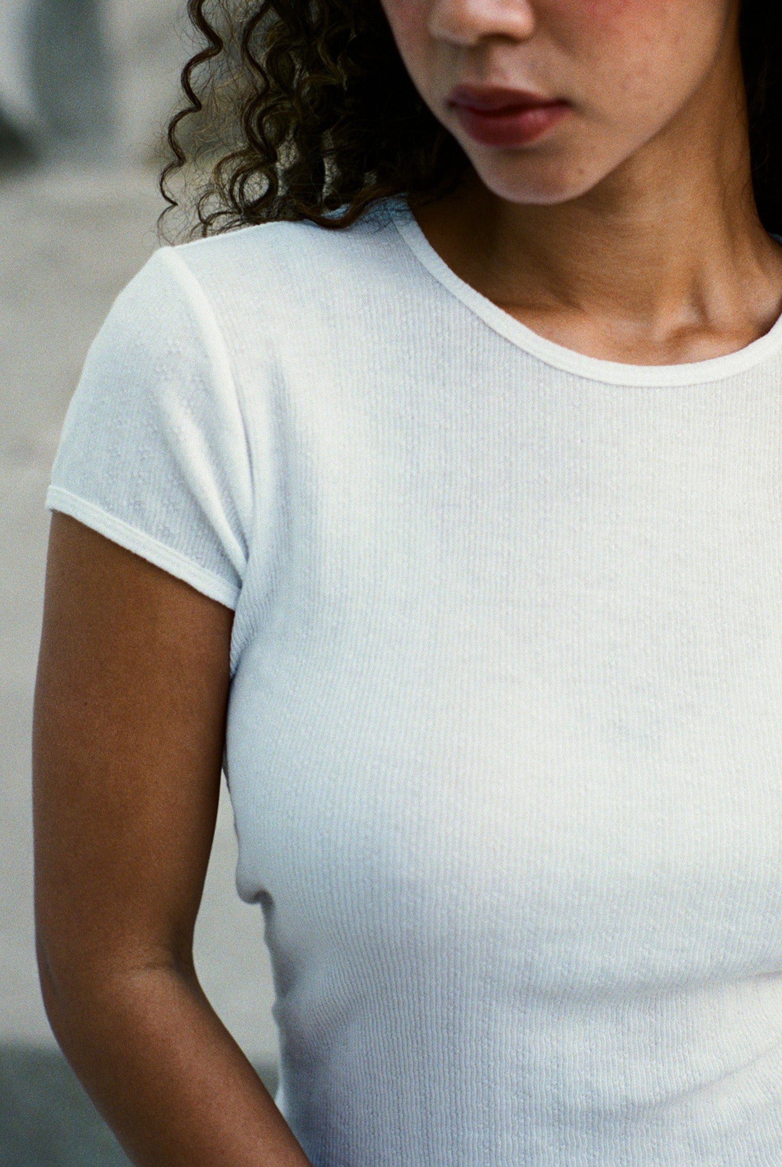 Pointelle Perla Tee - White