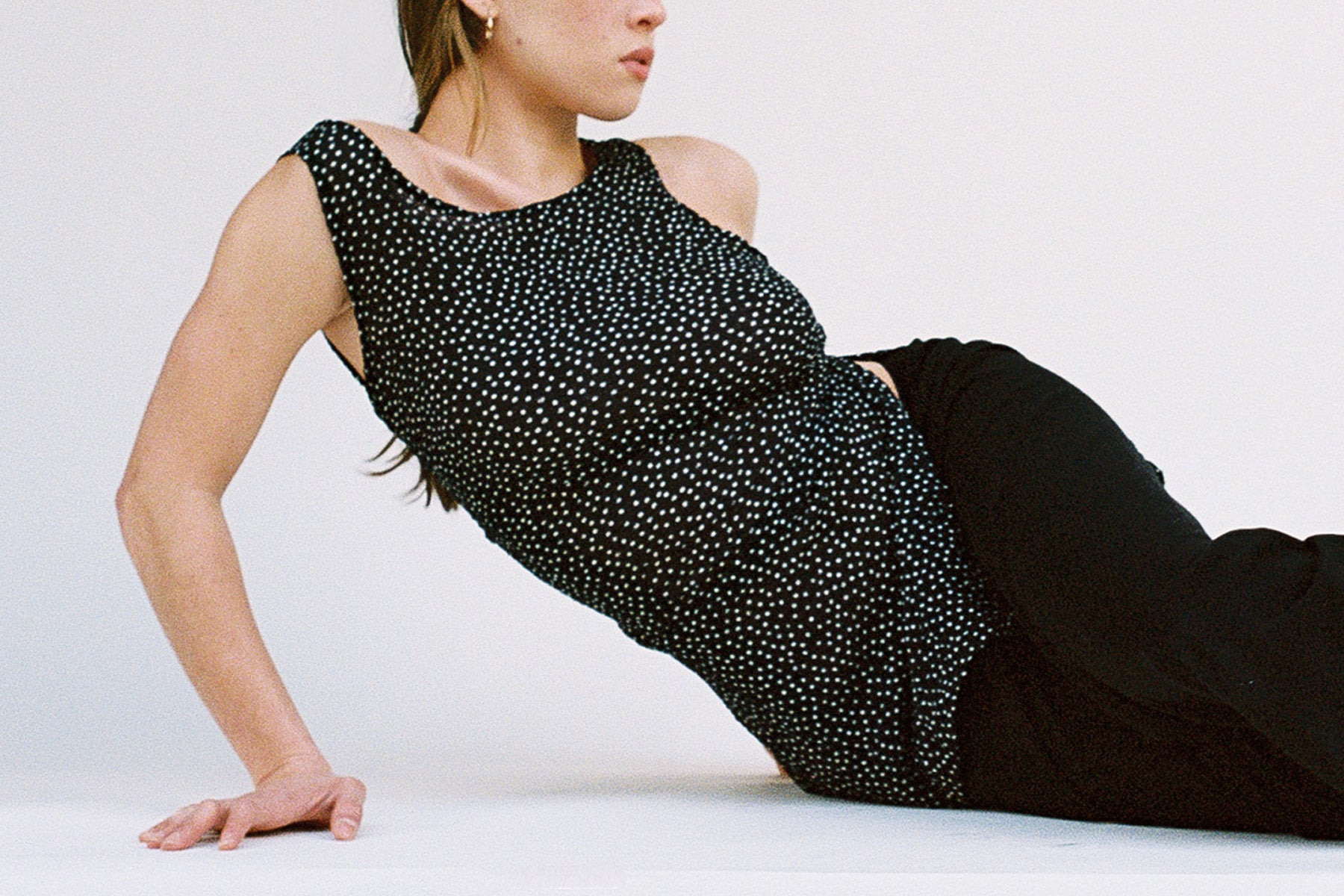 Edie Crinkle Shift Dress - Polka Dot