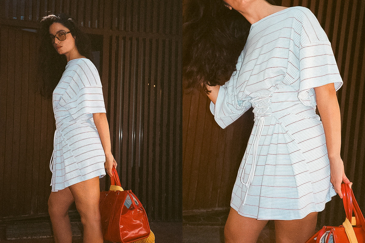 Skipper Shirt Dress - Striped Baby Rib