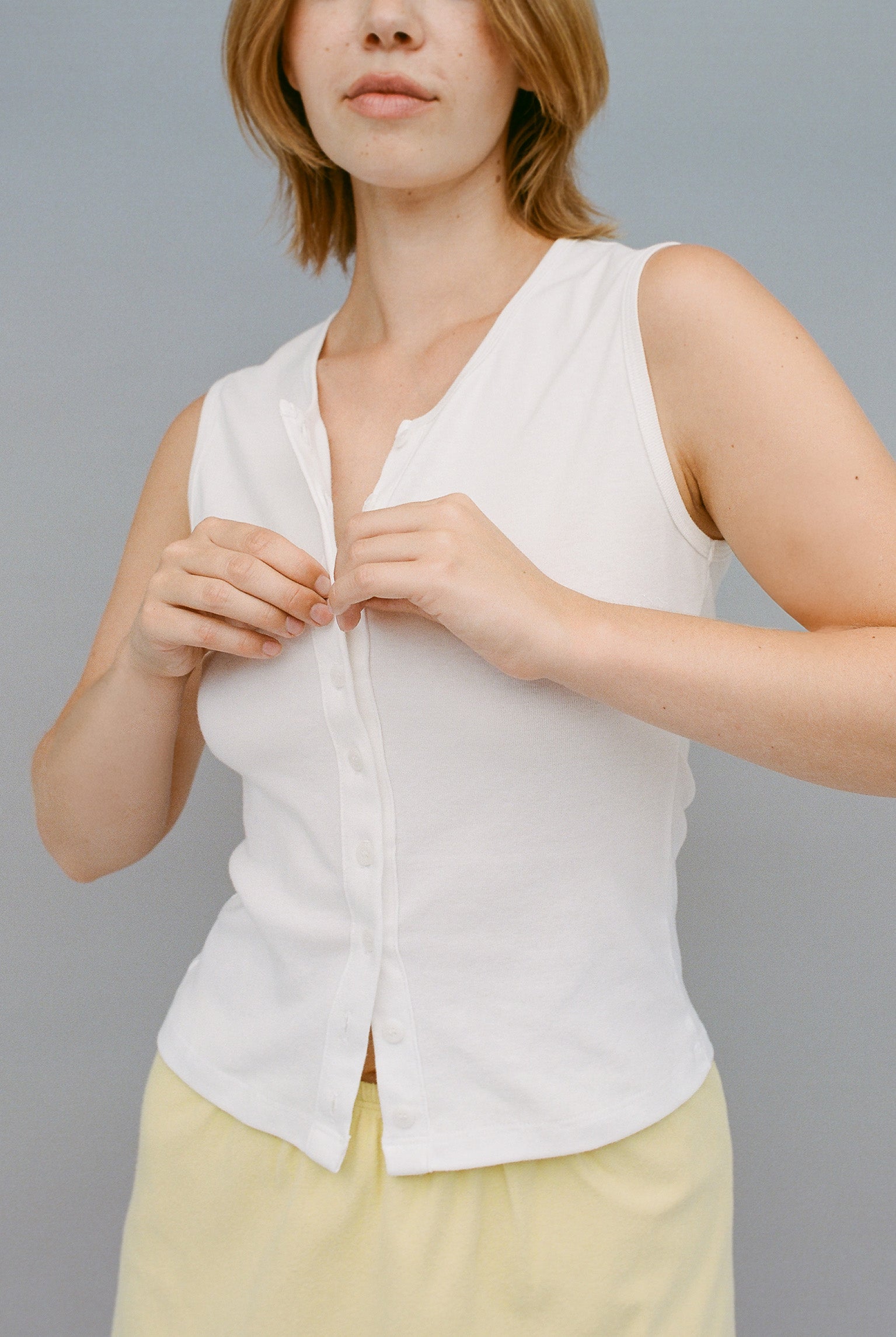 Sophie Sleeveless Cardigan - White