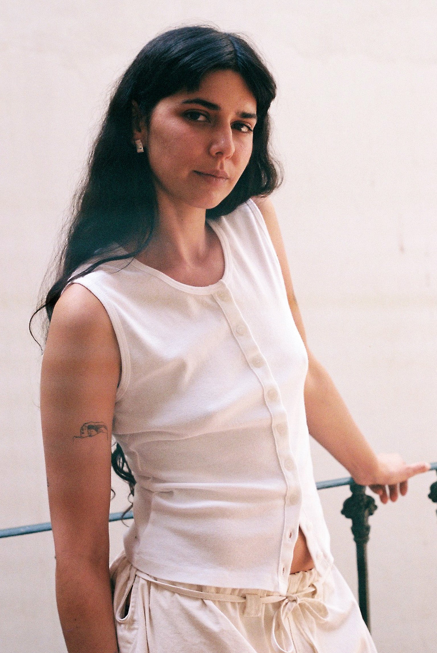 Sophie Sleeveless Cardigan - White