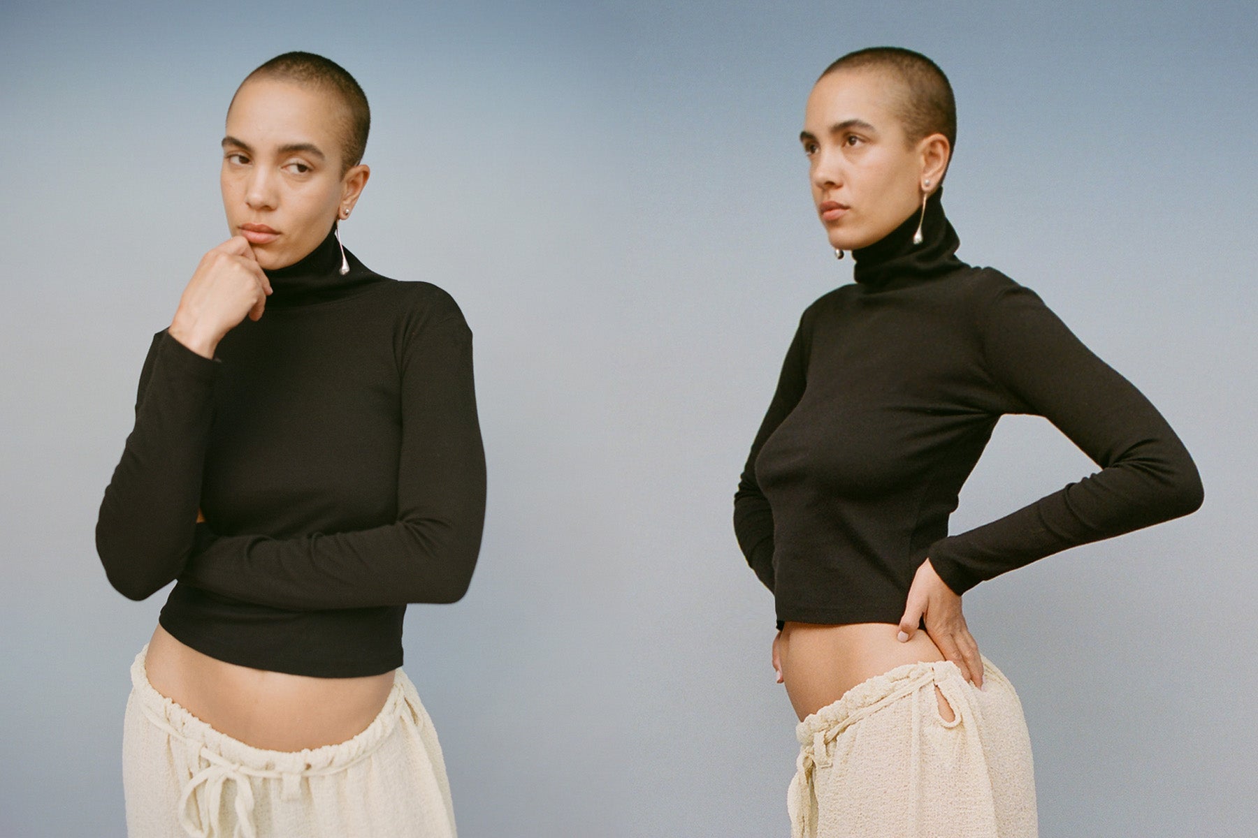 Turtleneck L/S Bellevue Tee - Black