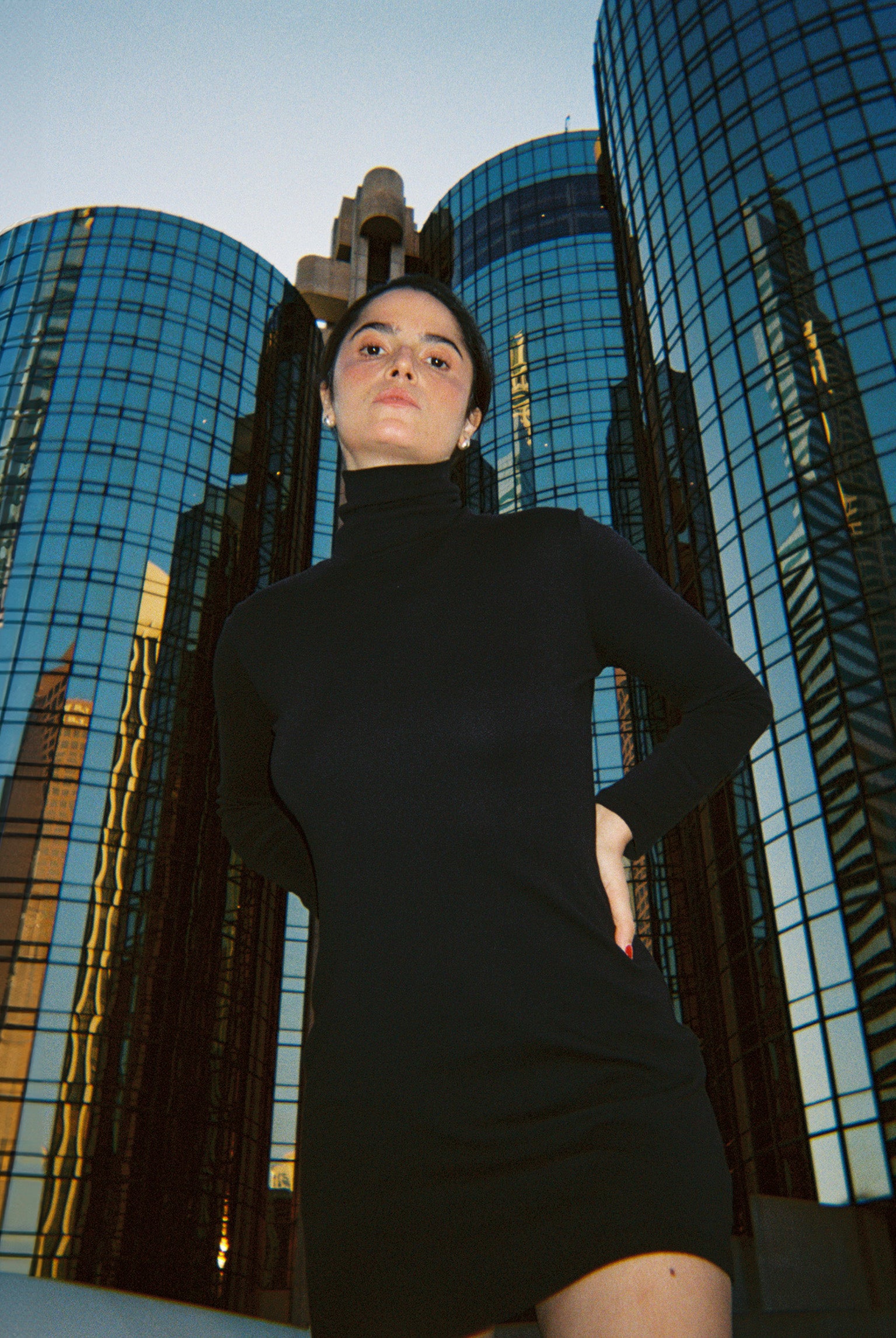 Turtleneck L/S Bellevue Mini Dress - Black