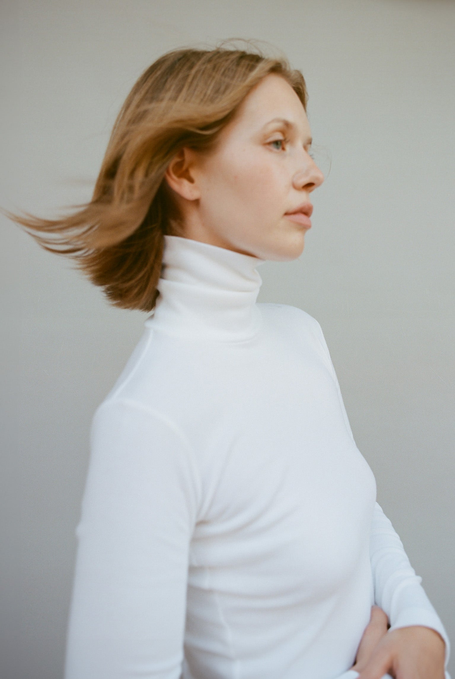 Turtleneck L/S Bellevue Tee - White