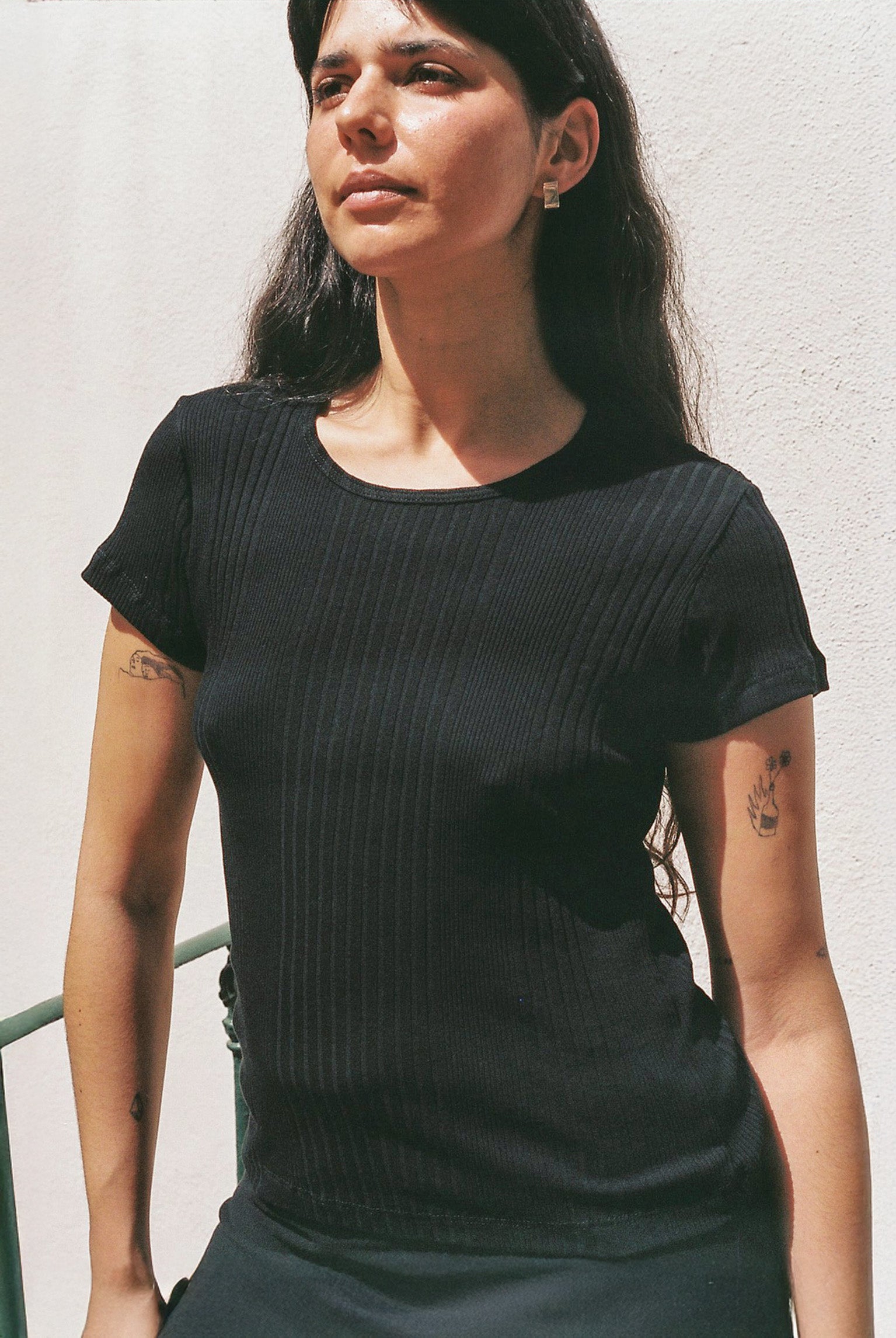 Variated Rib S/S Tee - Black