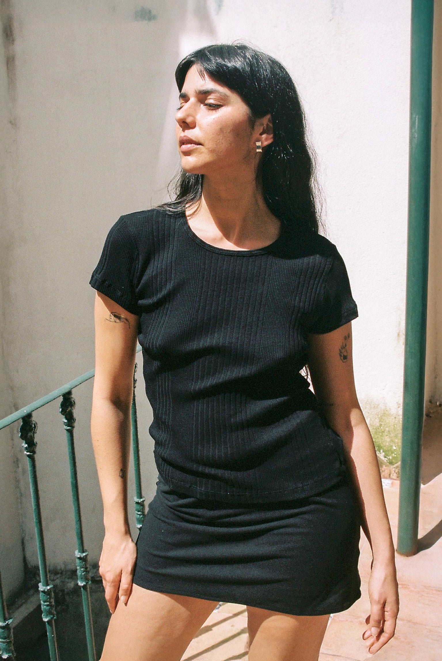 Variated Rib S/S Tee - Black