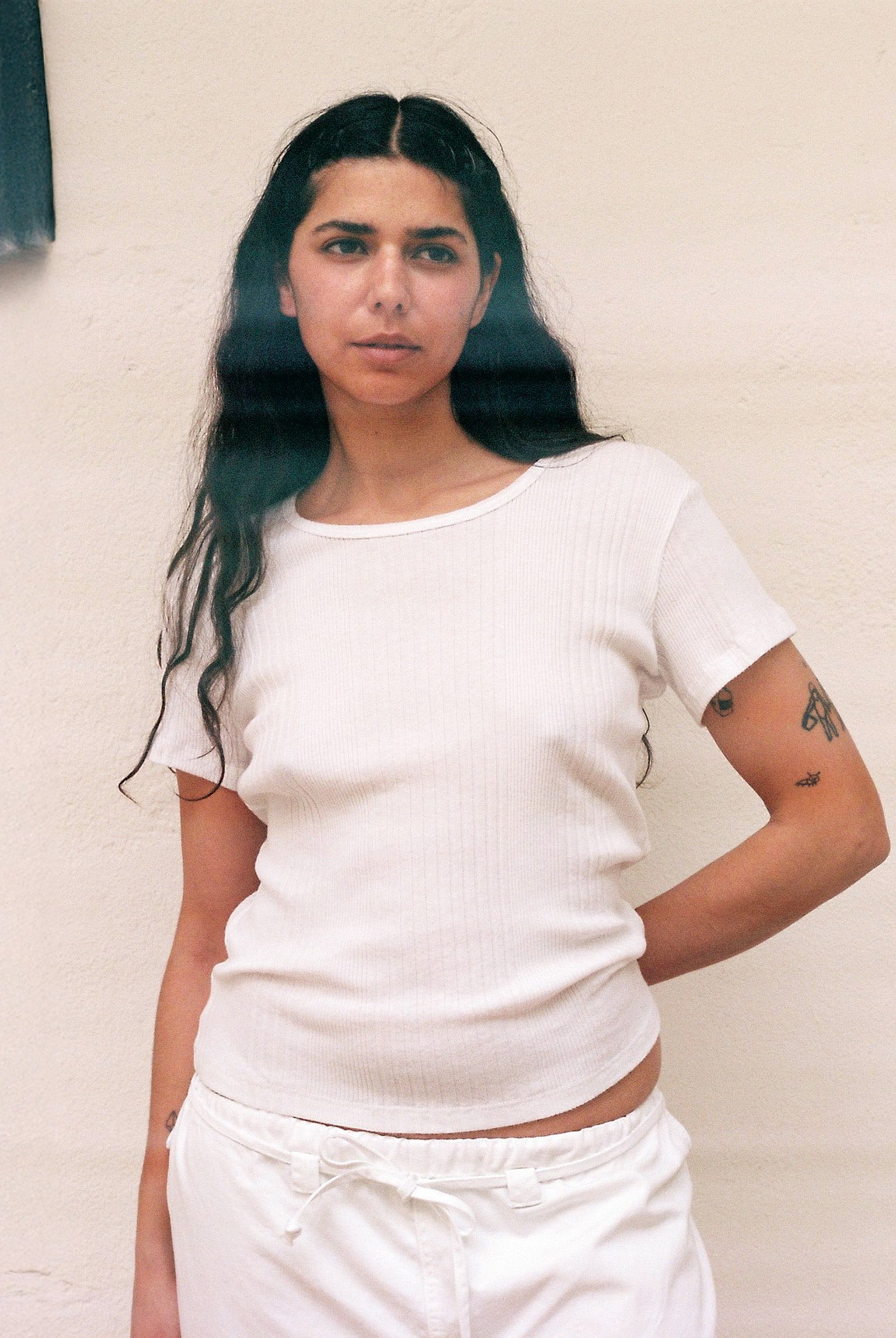 Variated Rib S/S Tee - White