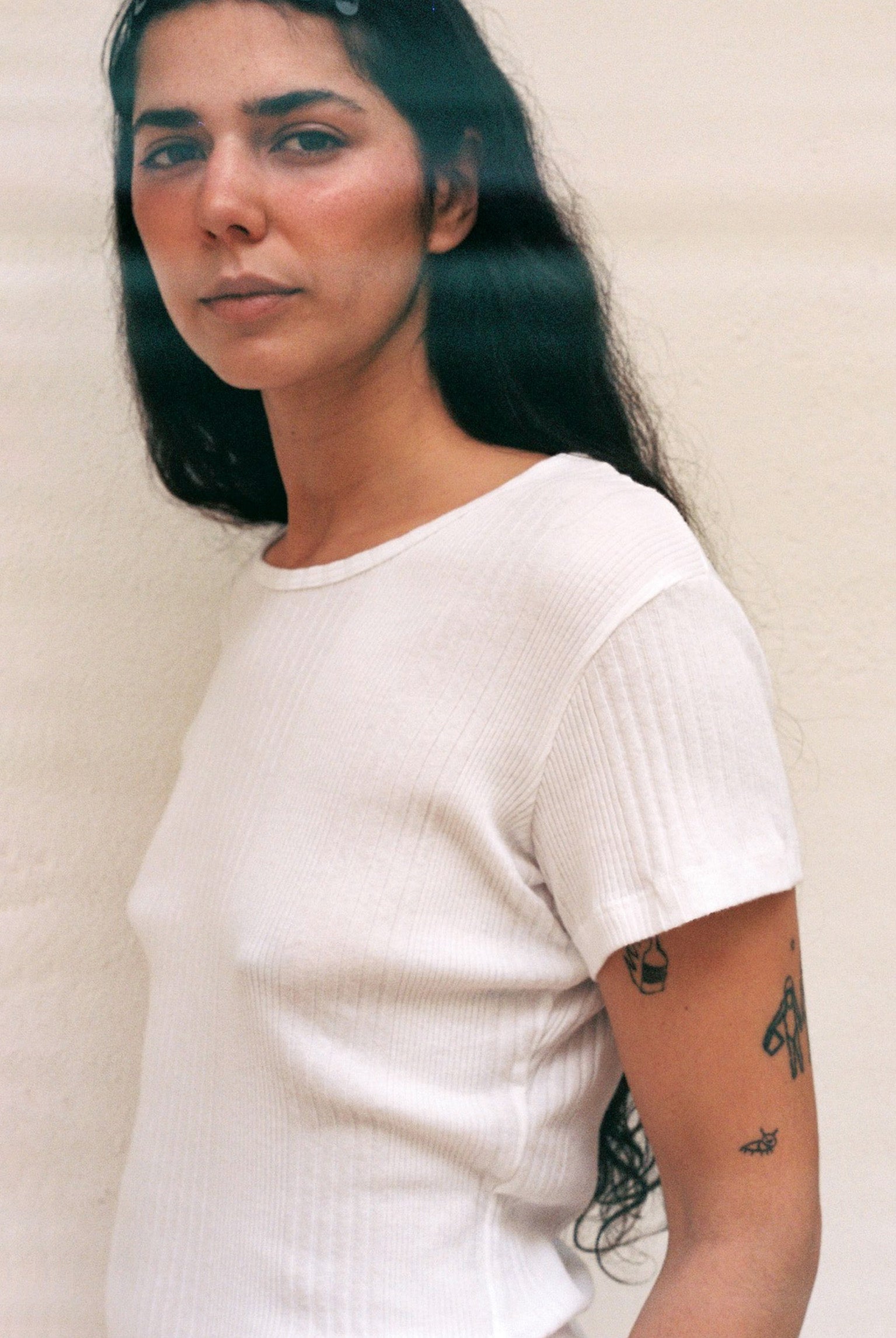 Variated Rib S/S Tee - White