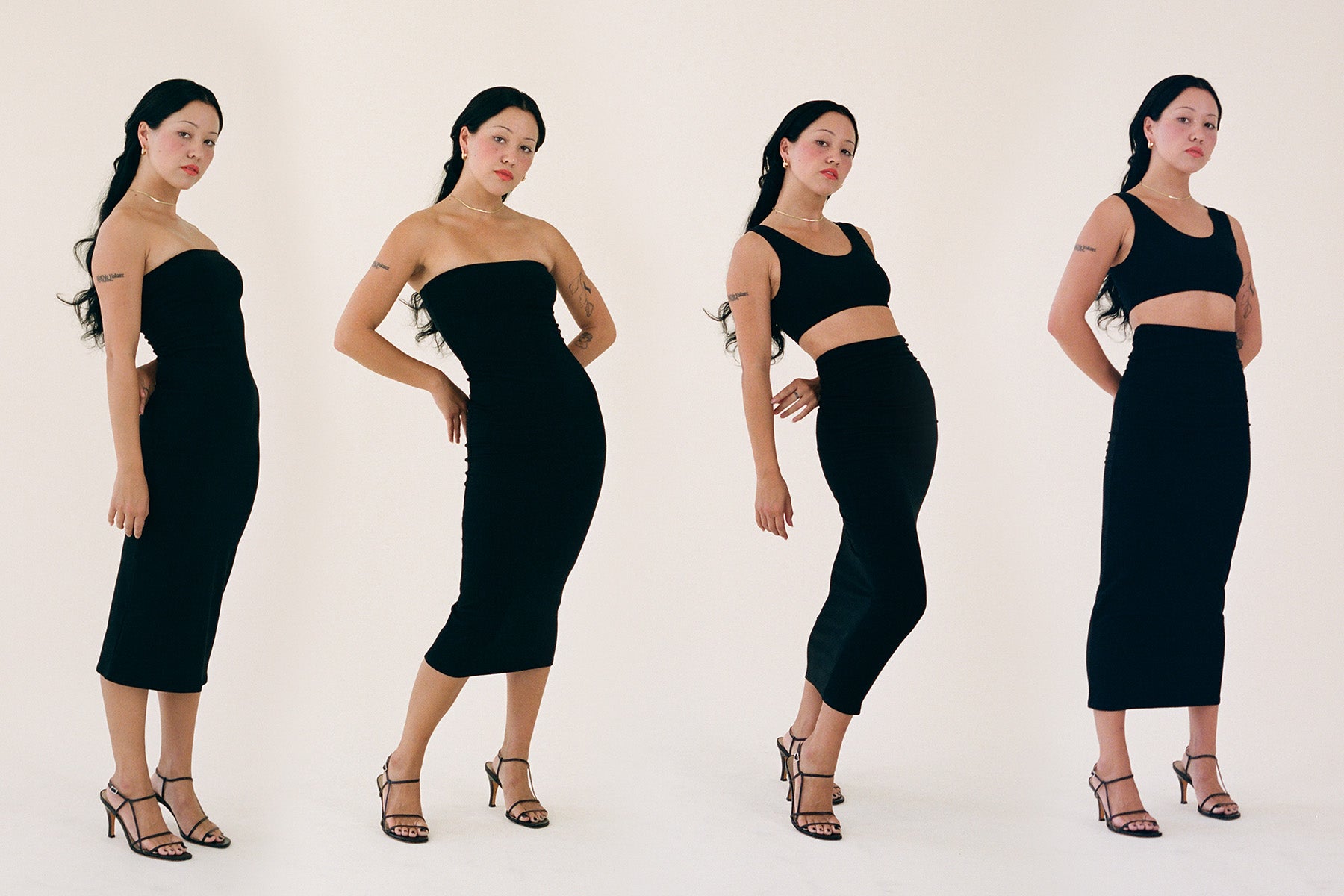 Tube Convertible Midi Dress - Black