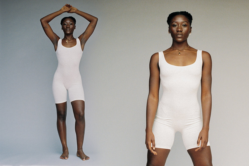 Via Olympia Short Unitard - Ash Grey