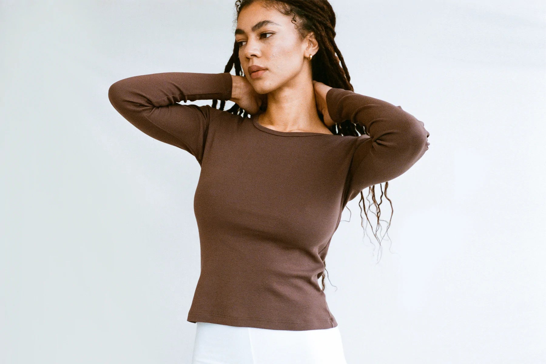Long Sleeve Bellevue Tee - Chocolate (2nd Quality)