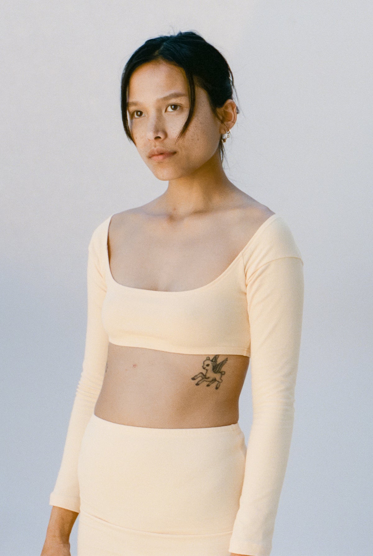 El Tigre Chiquito L/S Crop Top - Palest Peach