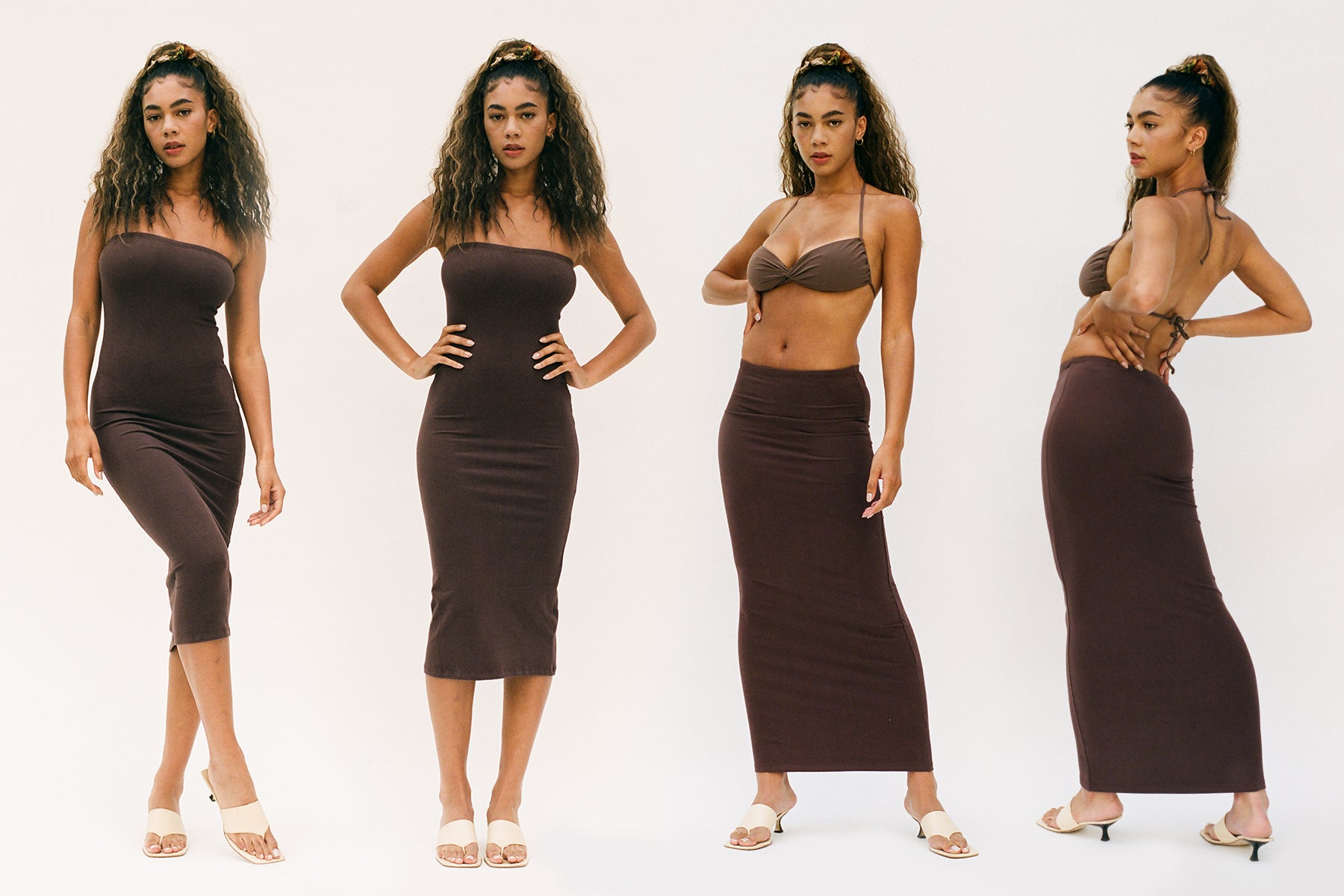 Tube Convertible Midi Dress - Chocolate