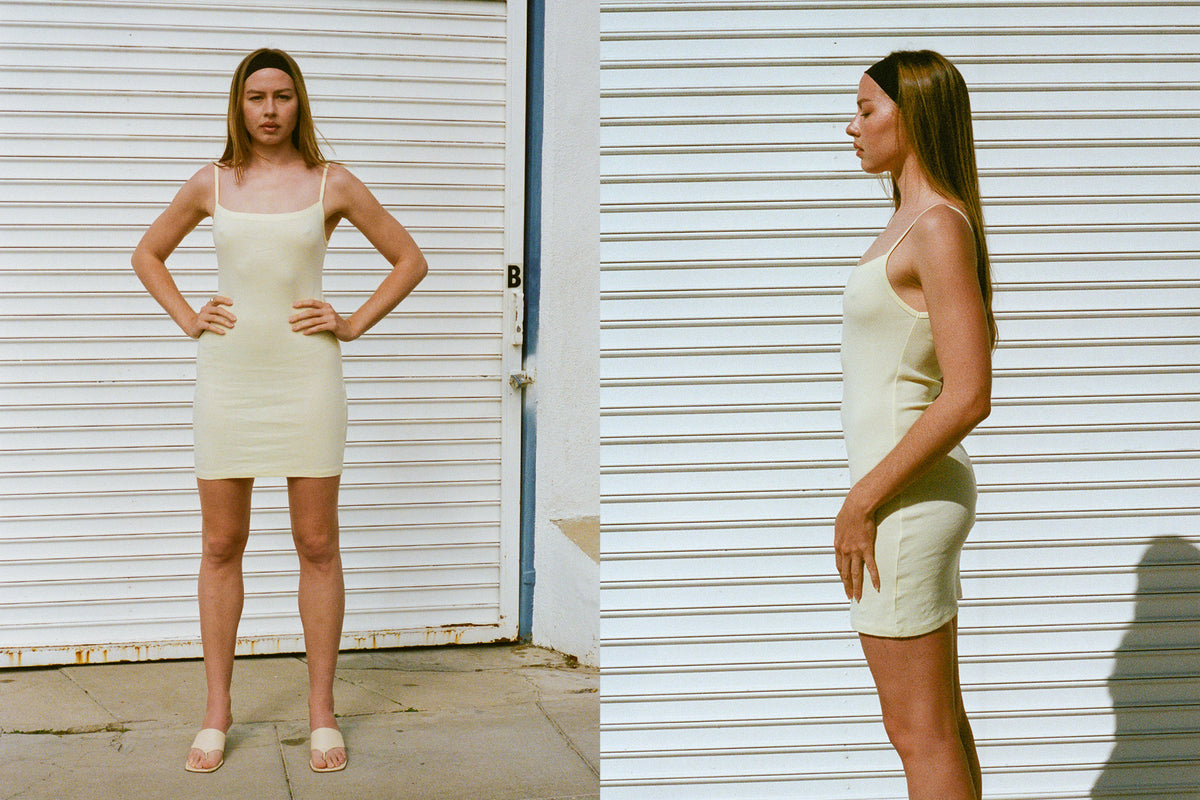 LaPointe Tank Mini Dress - Banana Cream