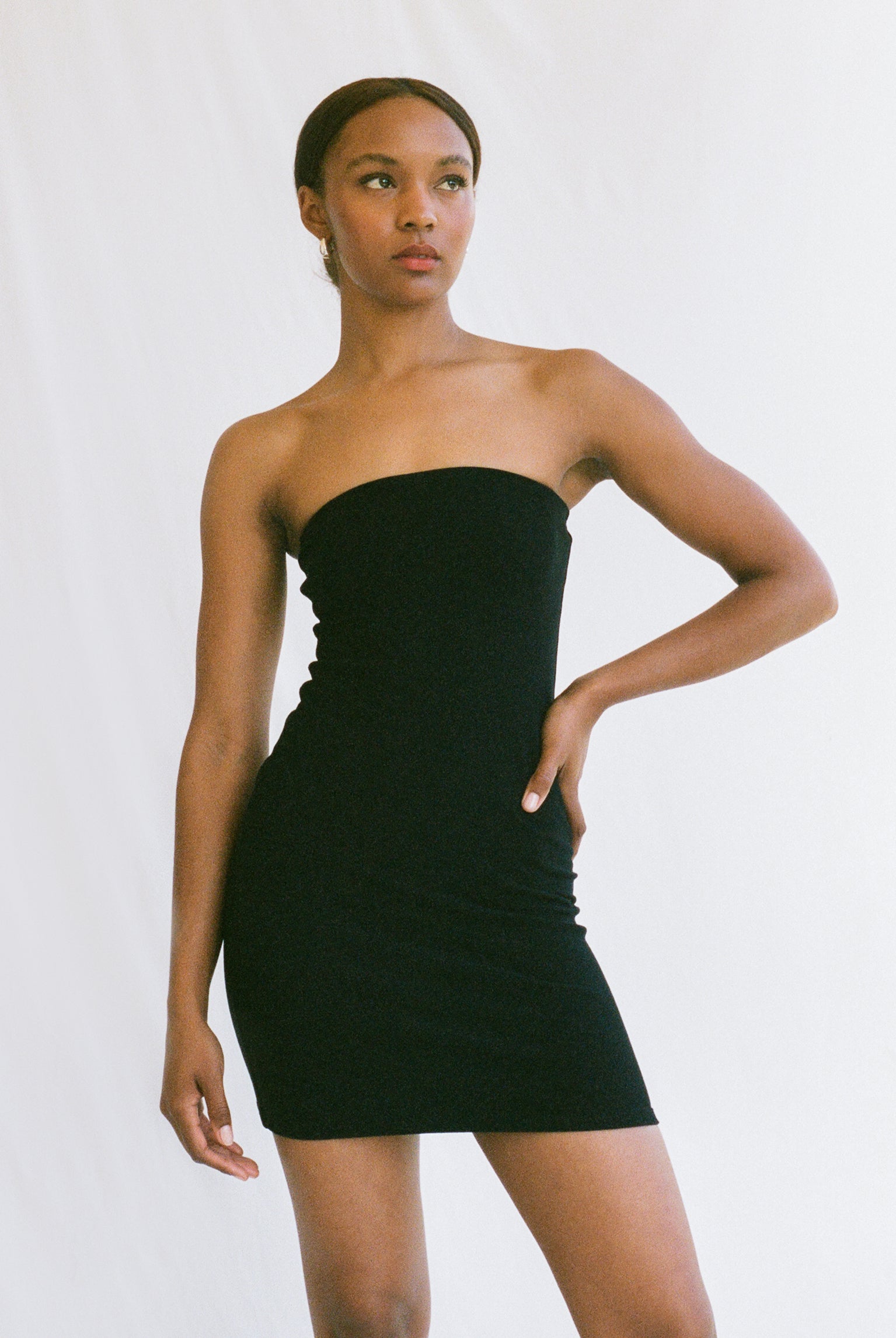 Tube Convertible Mini Dress - Black
