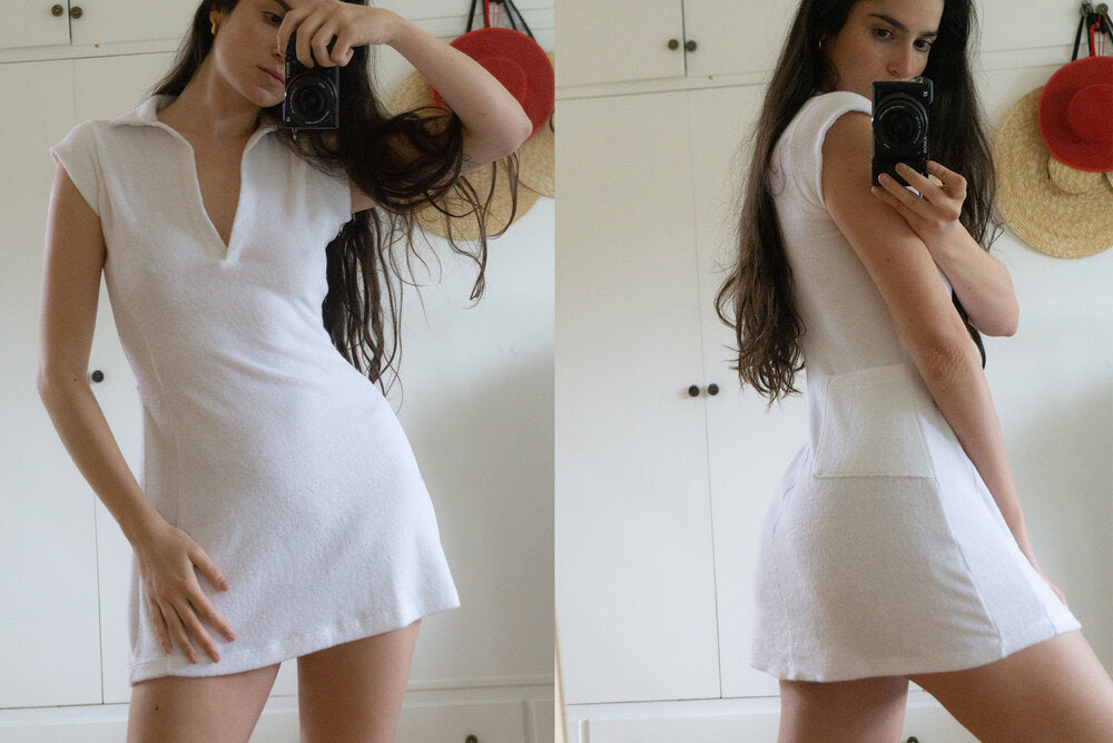 Coco Terry Tennis Dress - White (2nd Quality)