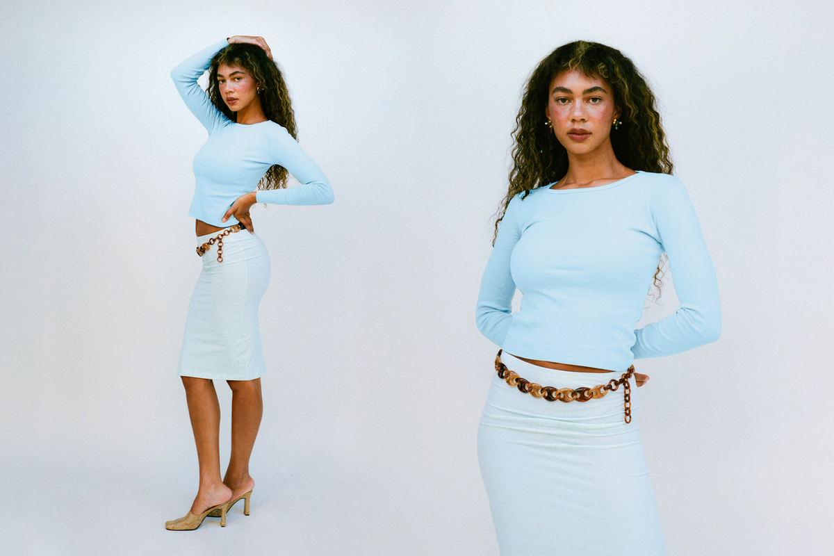 Long Sleeve Bellevue Tee - Lagoon
