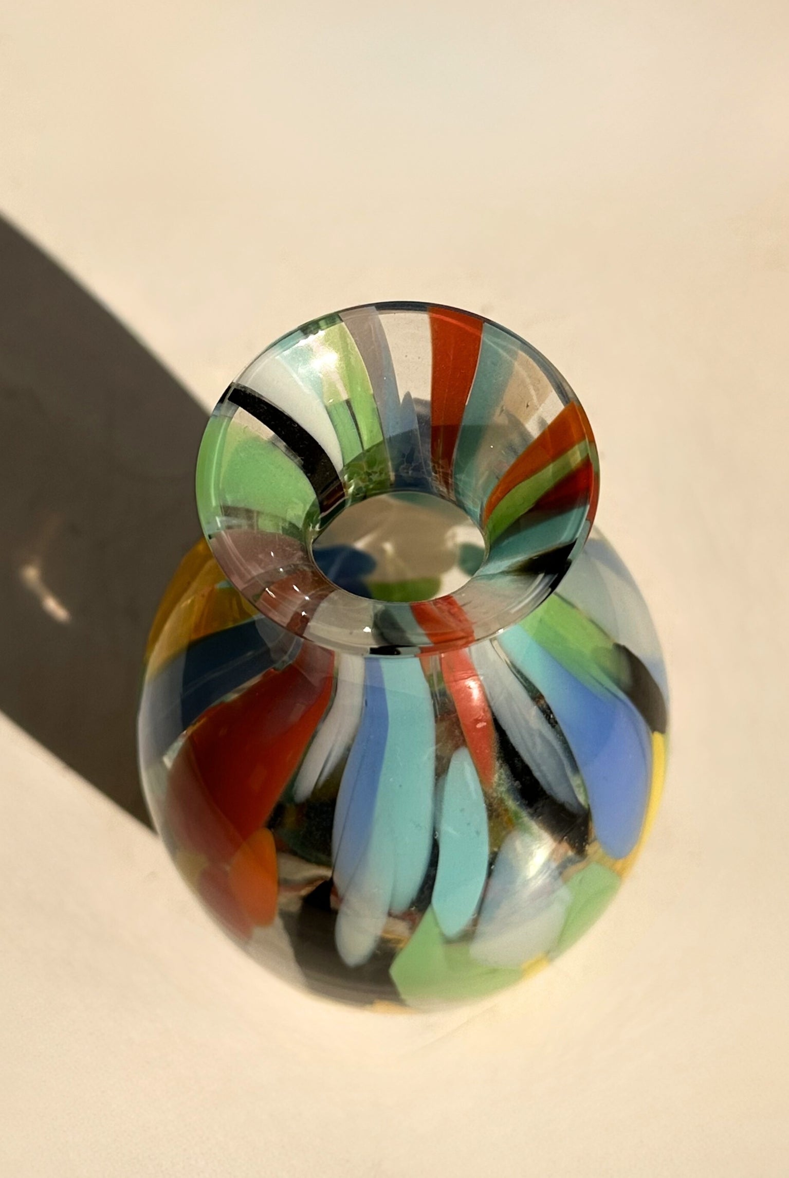 Handmade Brazilian Mixed Glass Vase