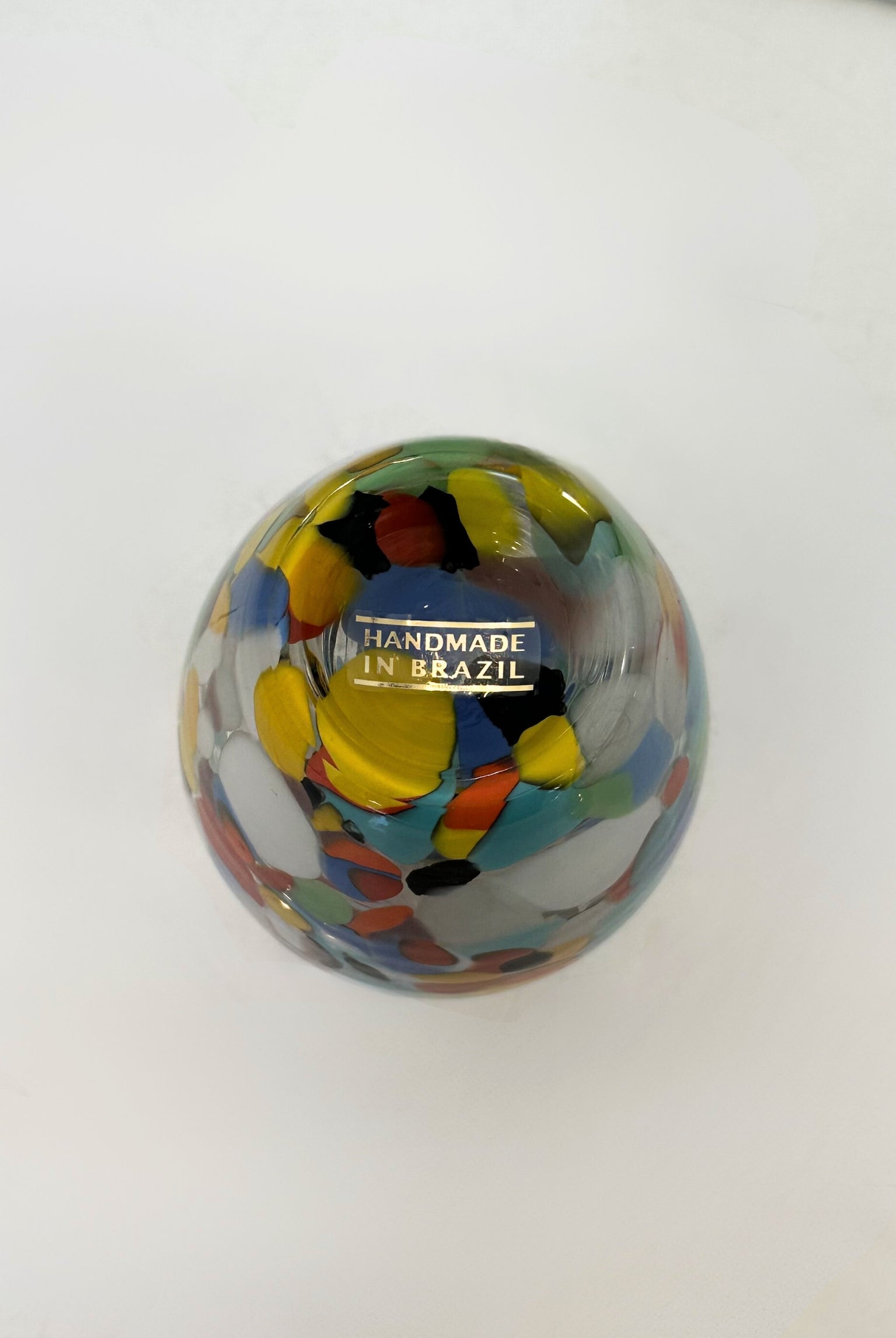 Handmade Brazilian Mixed Glass Vase