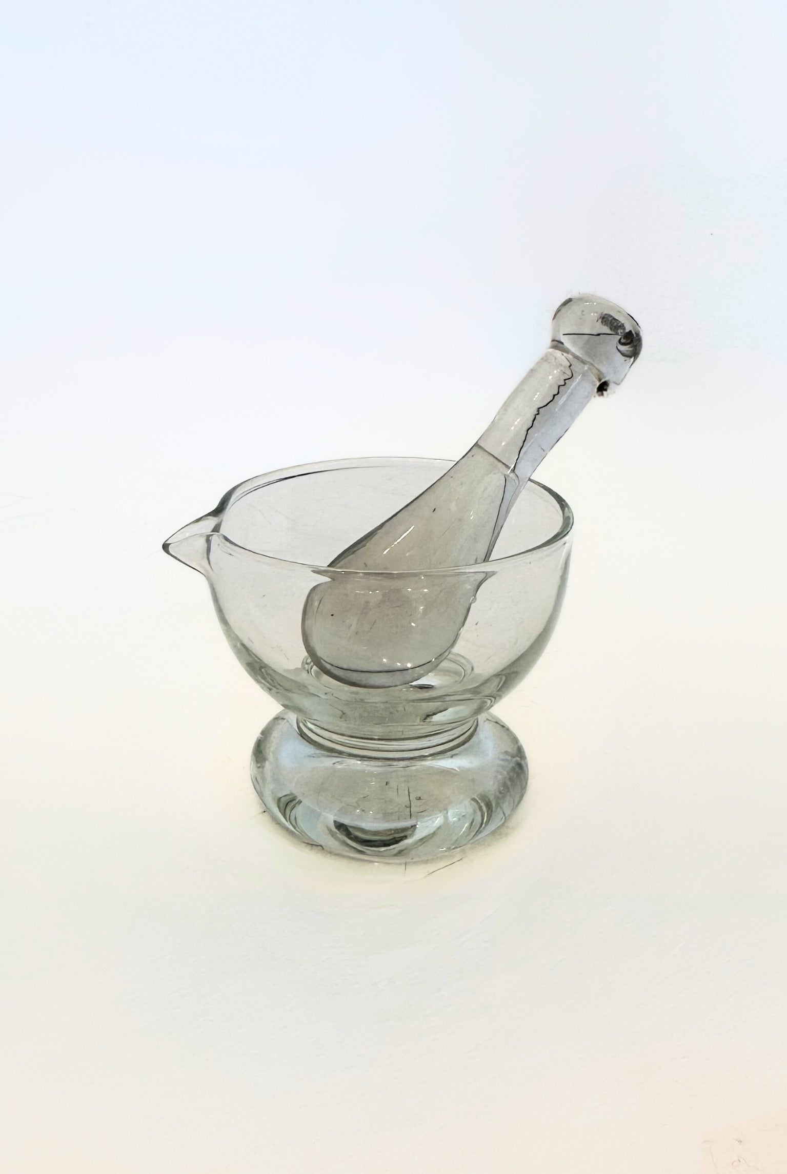 Antique 8 oz Pharmacy Mortar and Pestle Set