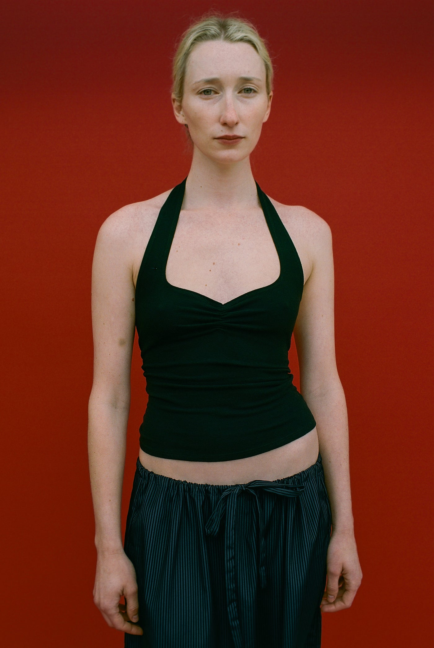 black halter tank top