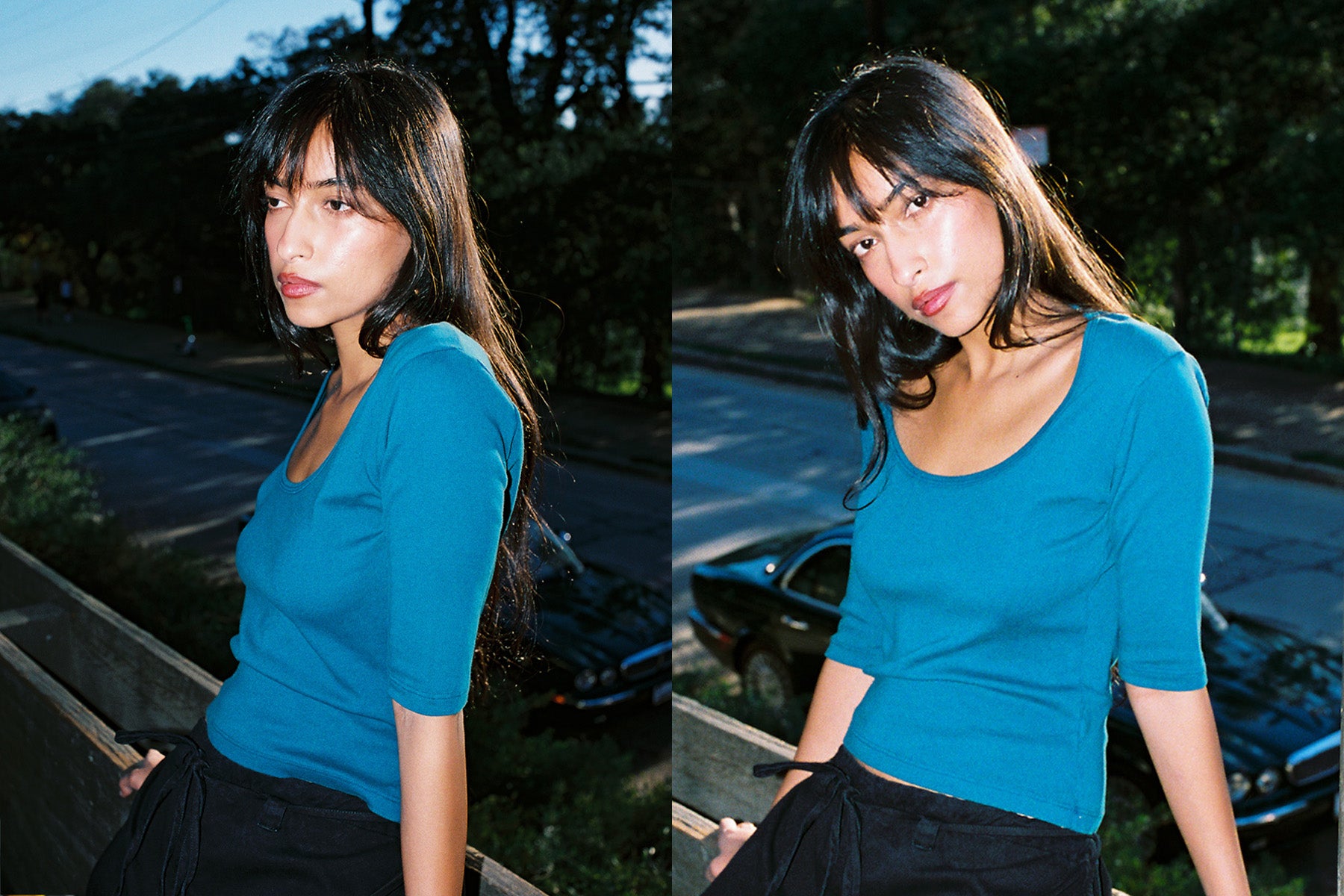 Celine Half-Sleeve Top - Dark Teal