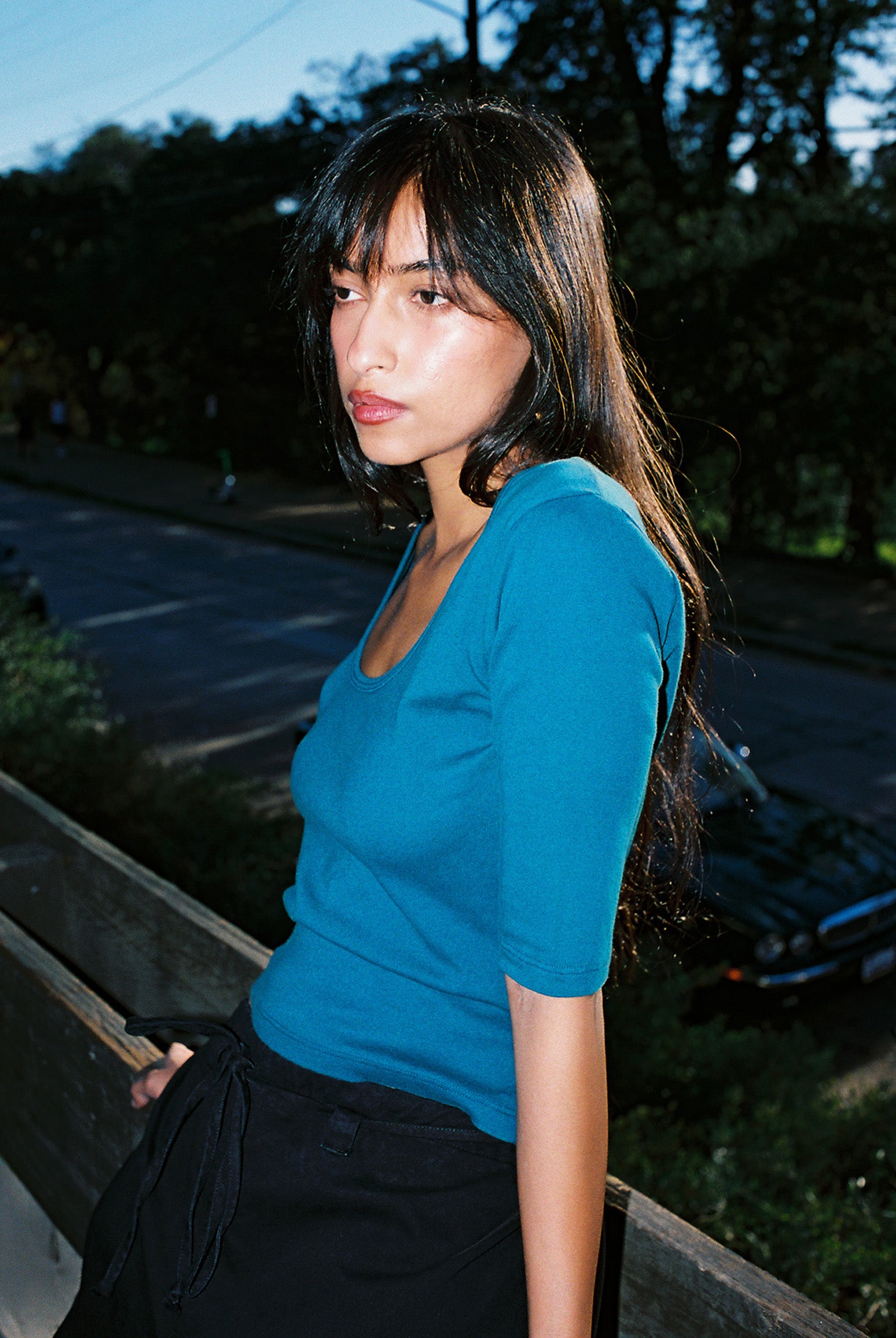 Celine Half-Sleeve Top - Dark Teal | GIL RODRIGUEZ