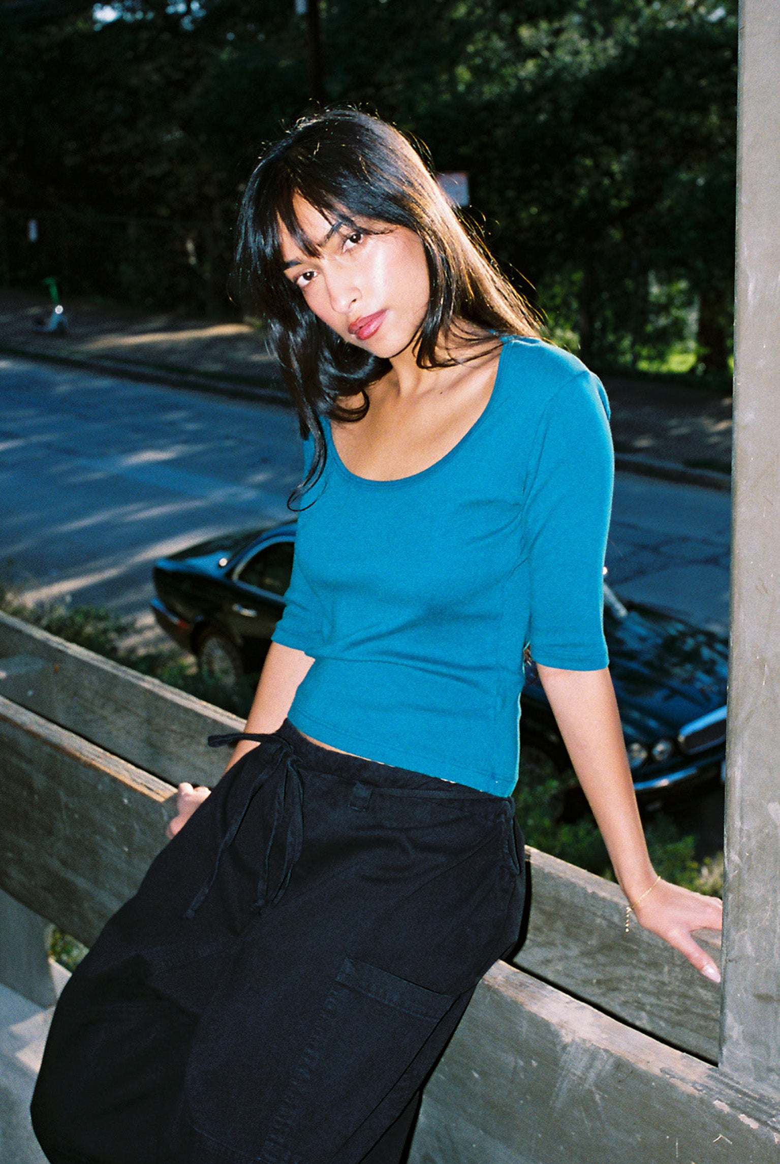 Celine Half-Sleeve Top - Dark Teal